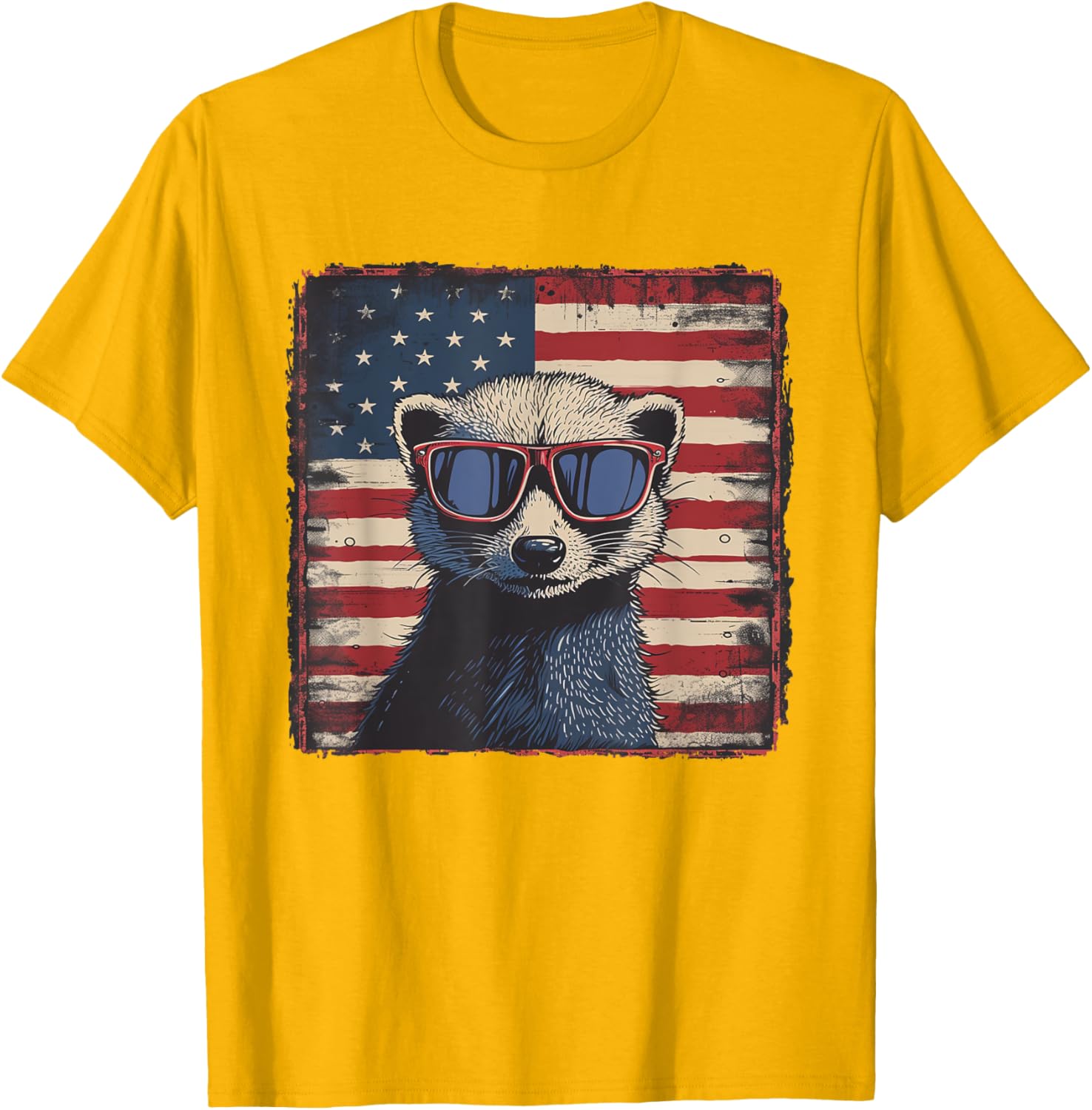 Patriotic Ferret USA Flag Shirt for 4th of July Fun Lovers - 20