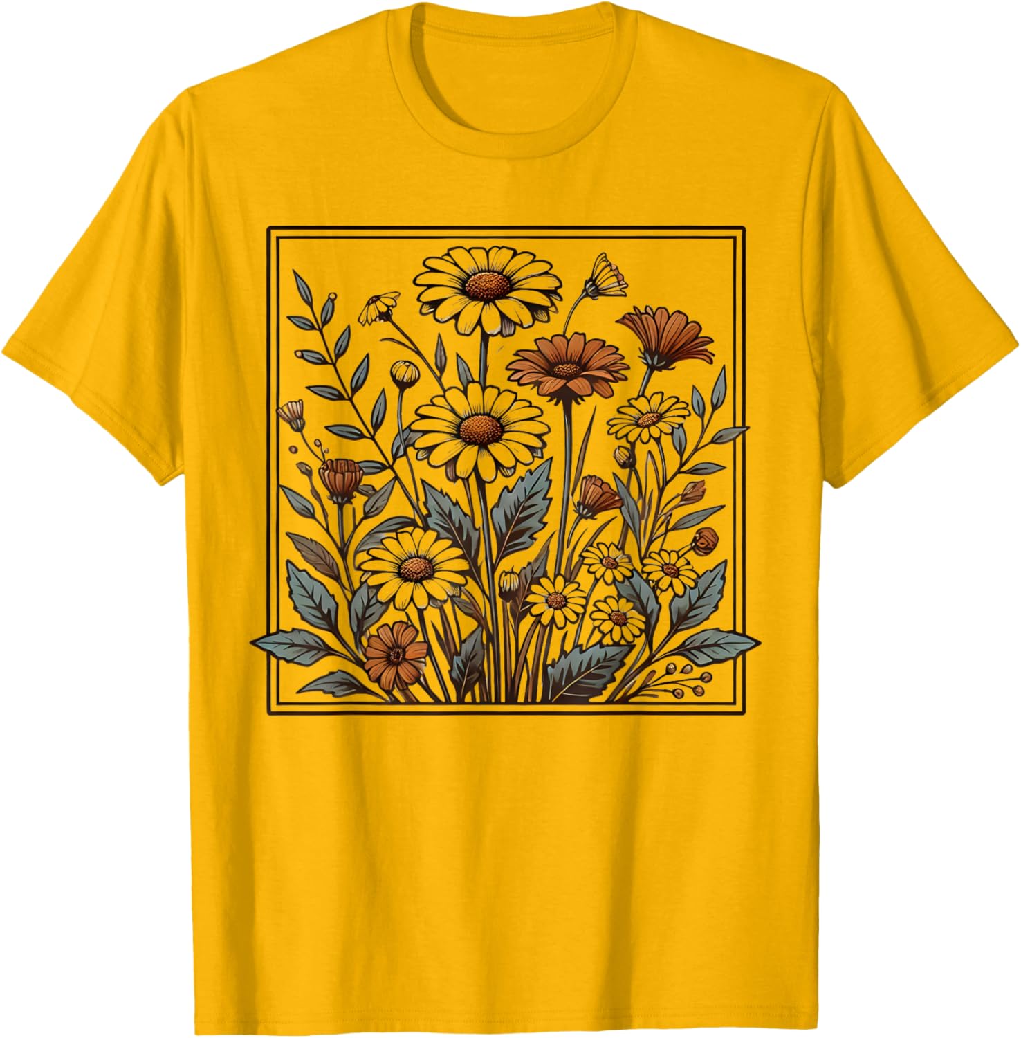 Womens Floral Wildflower T-Shirt Perfect for Casual Outings and Spring Styles - 1