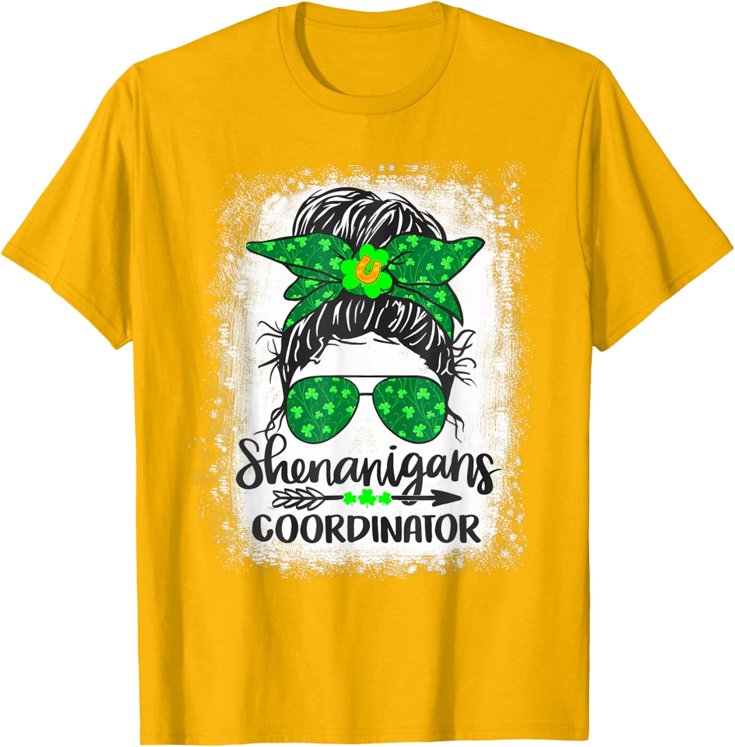 Shenanigans Coordinator Messy Bun St Patricks Day Women's T-Shirt - 18