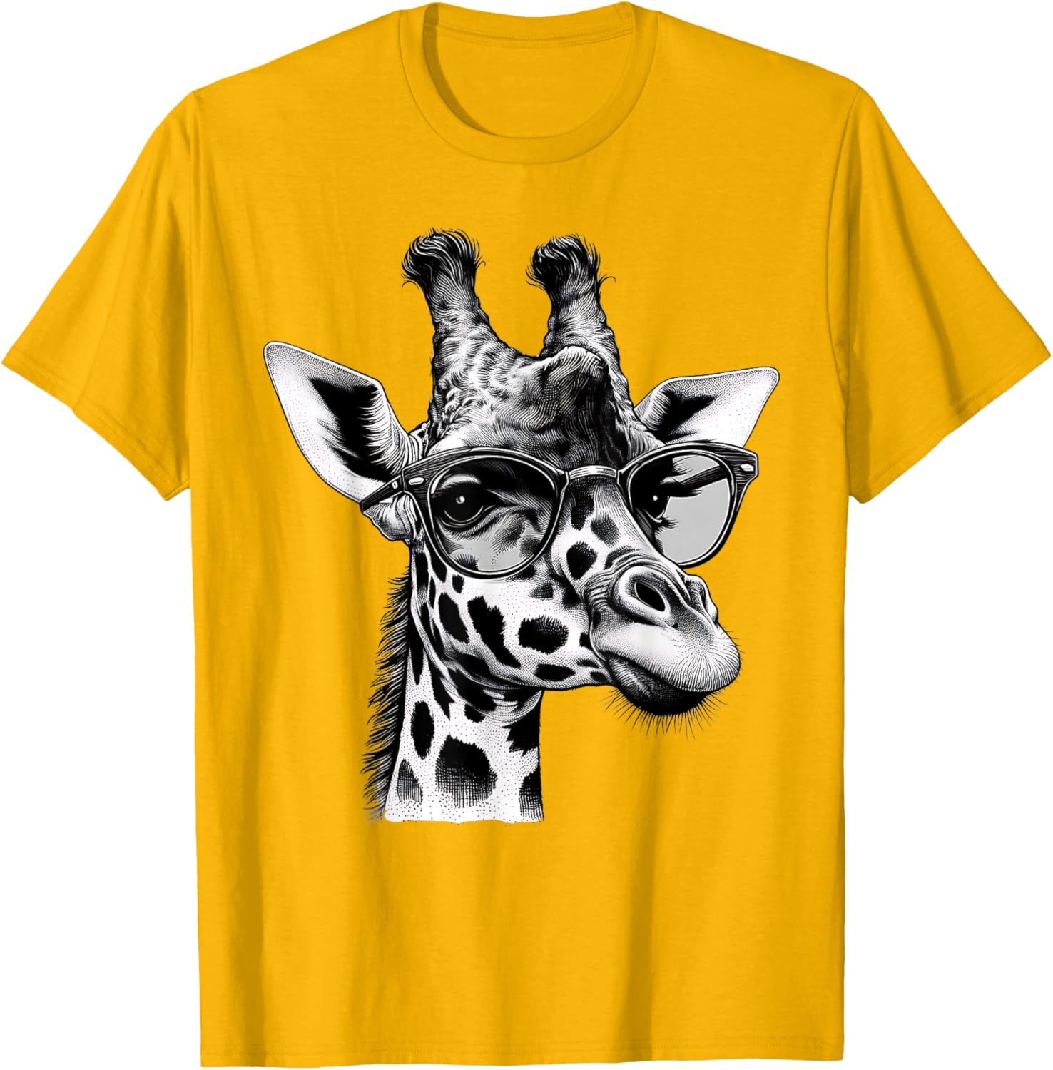 Cute Giraffe Glasses T-Shirt for Wildlife Animal Lovers and Enthusiasts - 24