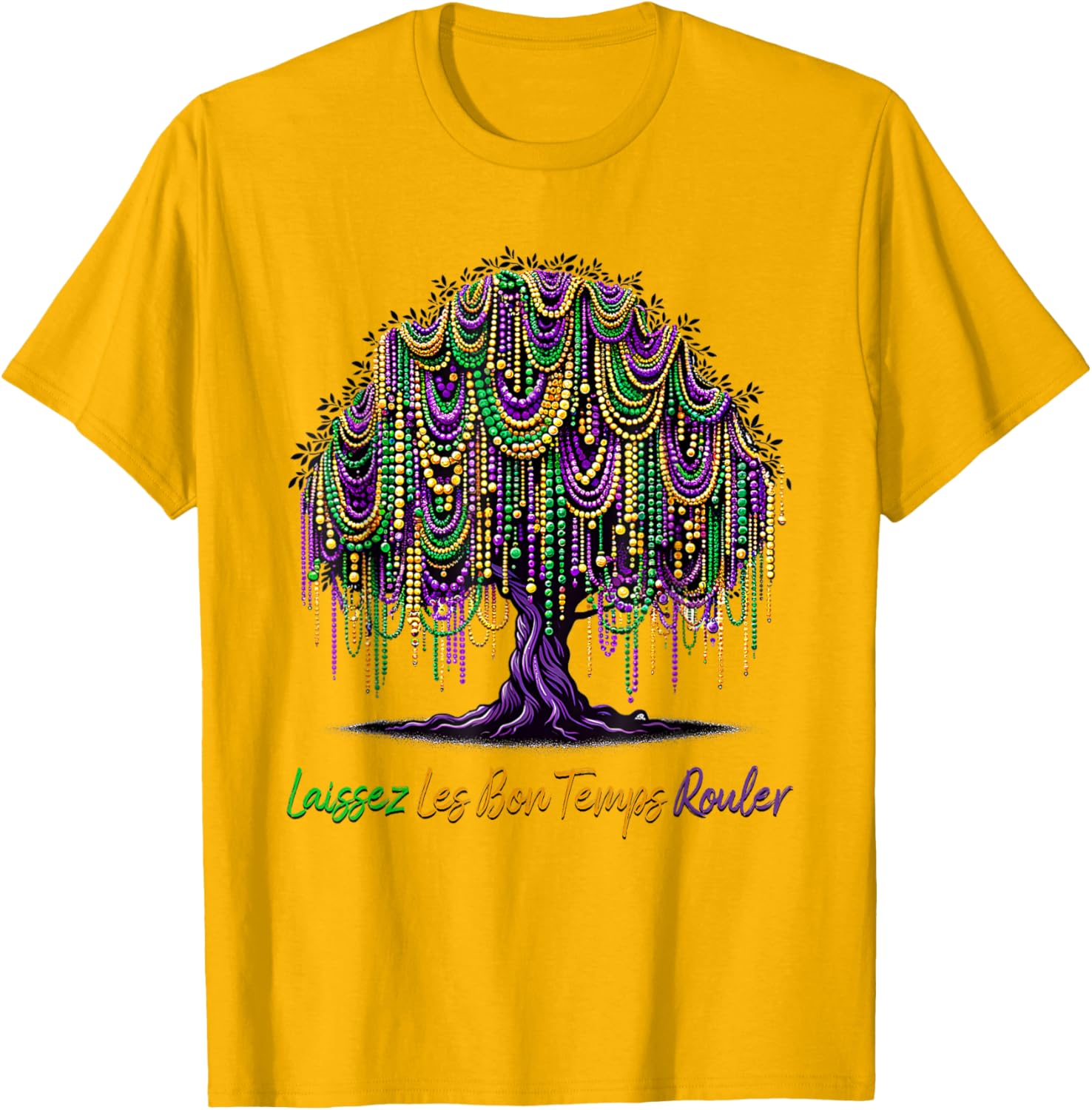 Laissez Les Bon Temps Rouler Mardi Gras Tree Beads T-Shirt for Festive Fun - 8