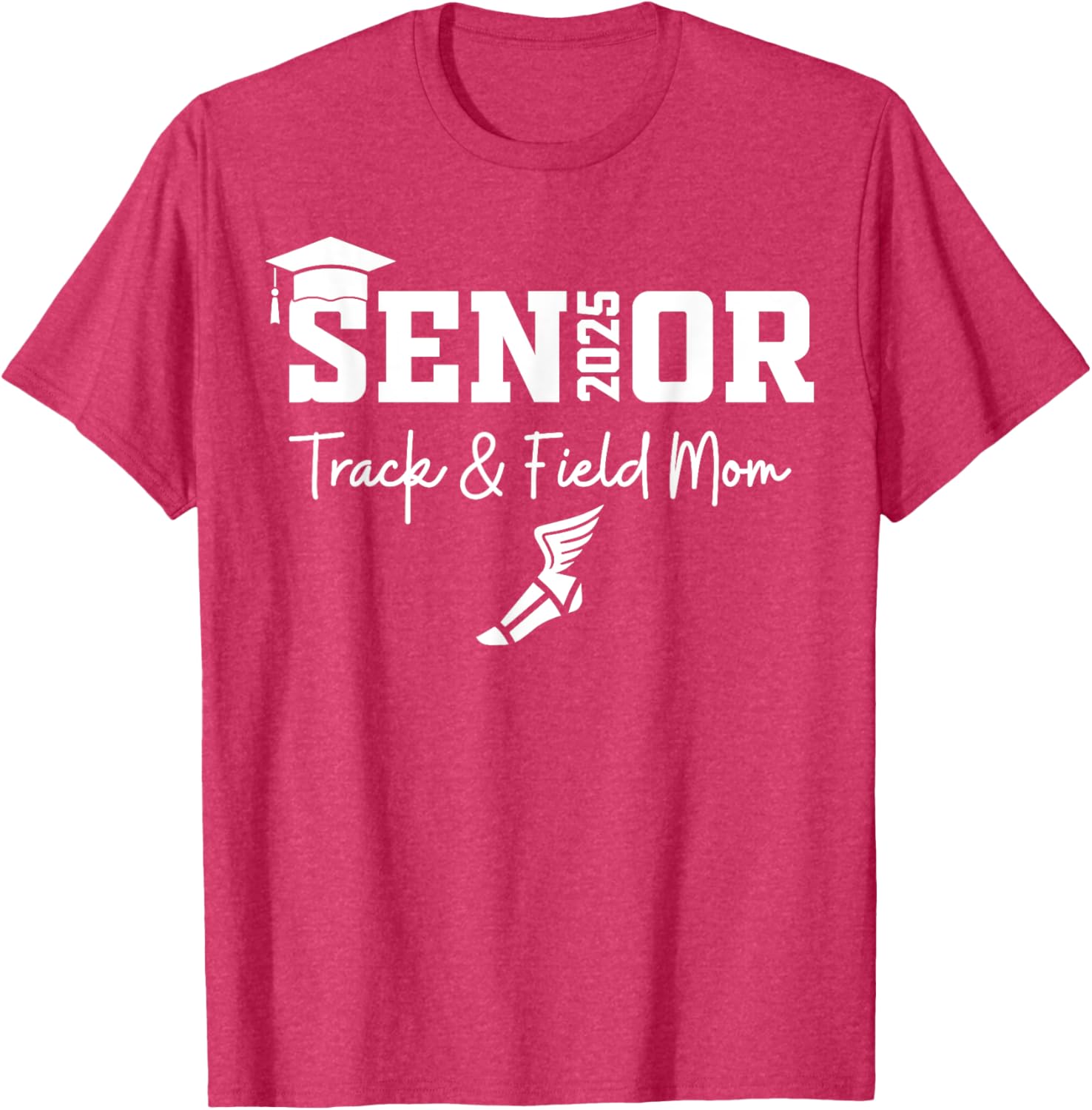 Track and Field Senior Mom Class of 2025 Graduation T-Shirt for Proud Moms - 14