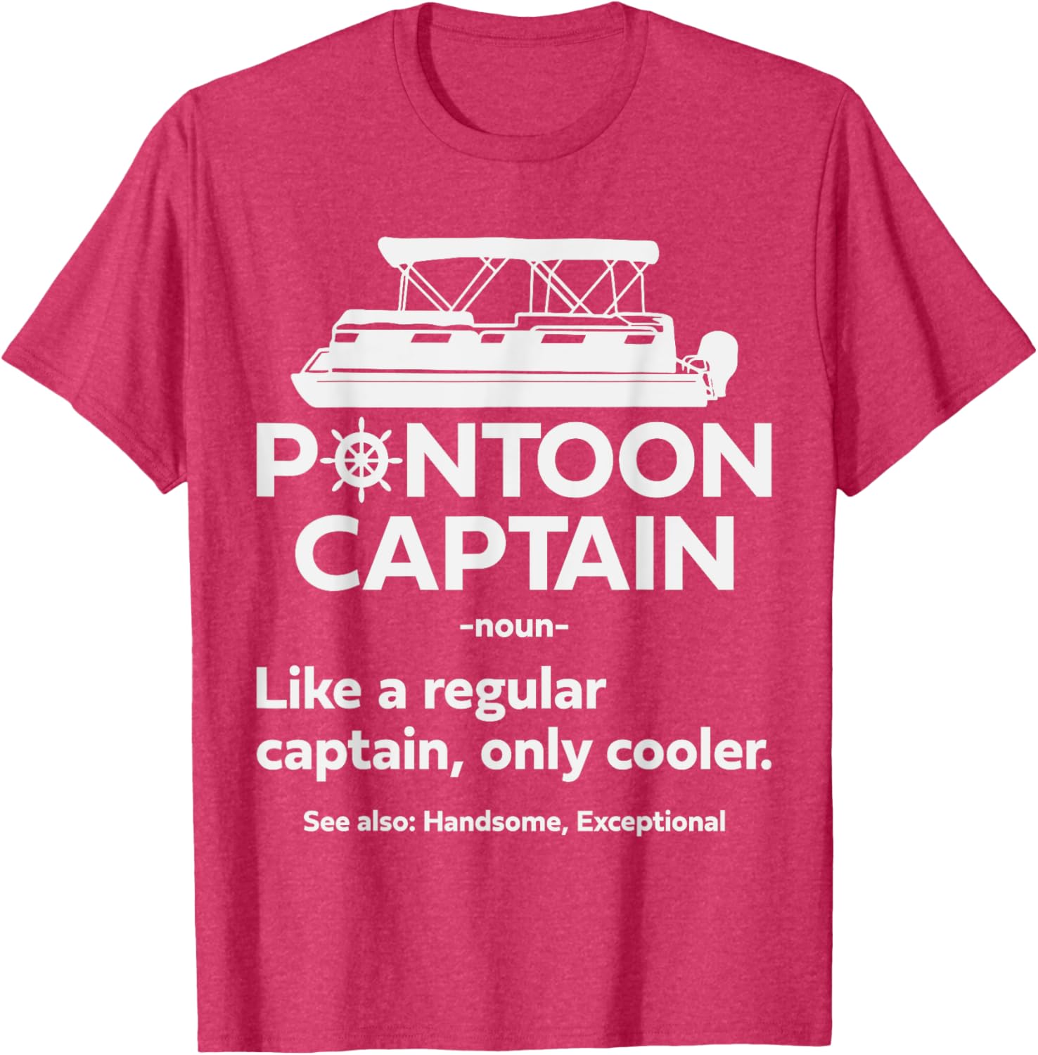 Funny Pontoon Boat Captain Dad T-Shirt for Sailing and Boating Fun - 14