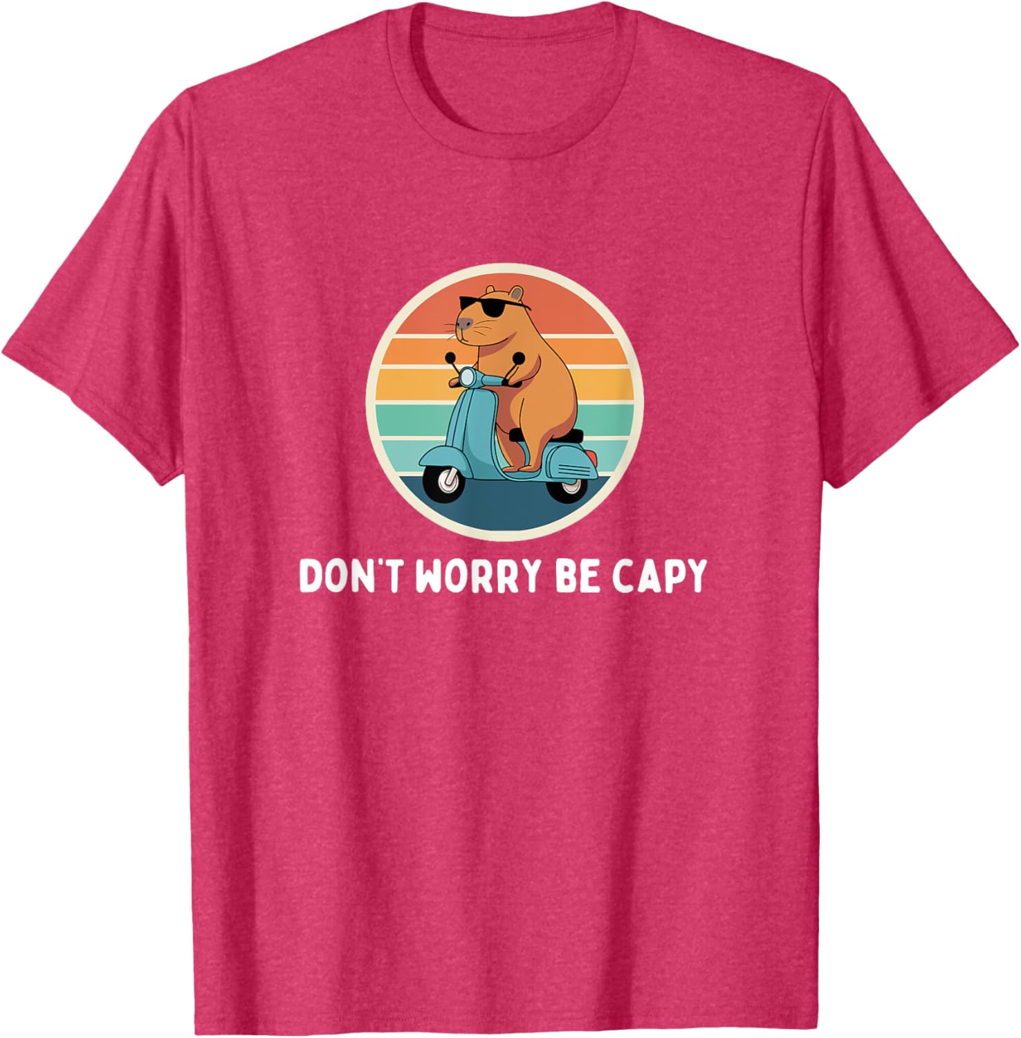 Funny Capybara T-Shirt Don't Worry Be Capy Cute Rodent Apparel - 11