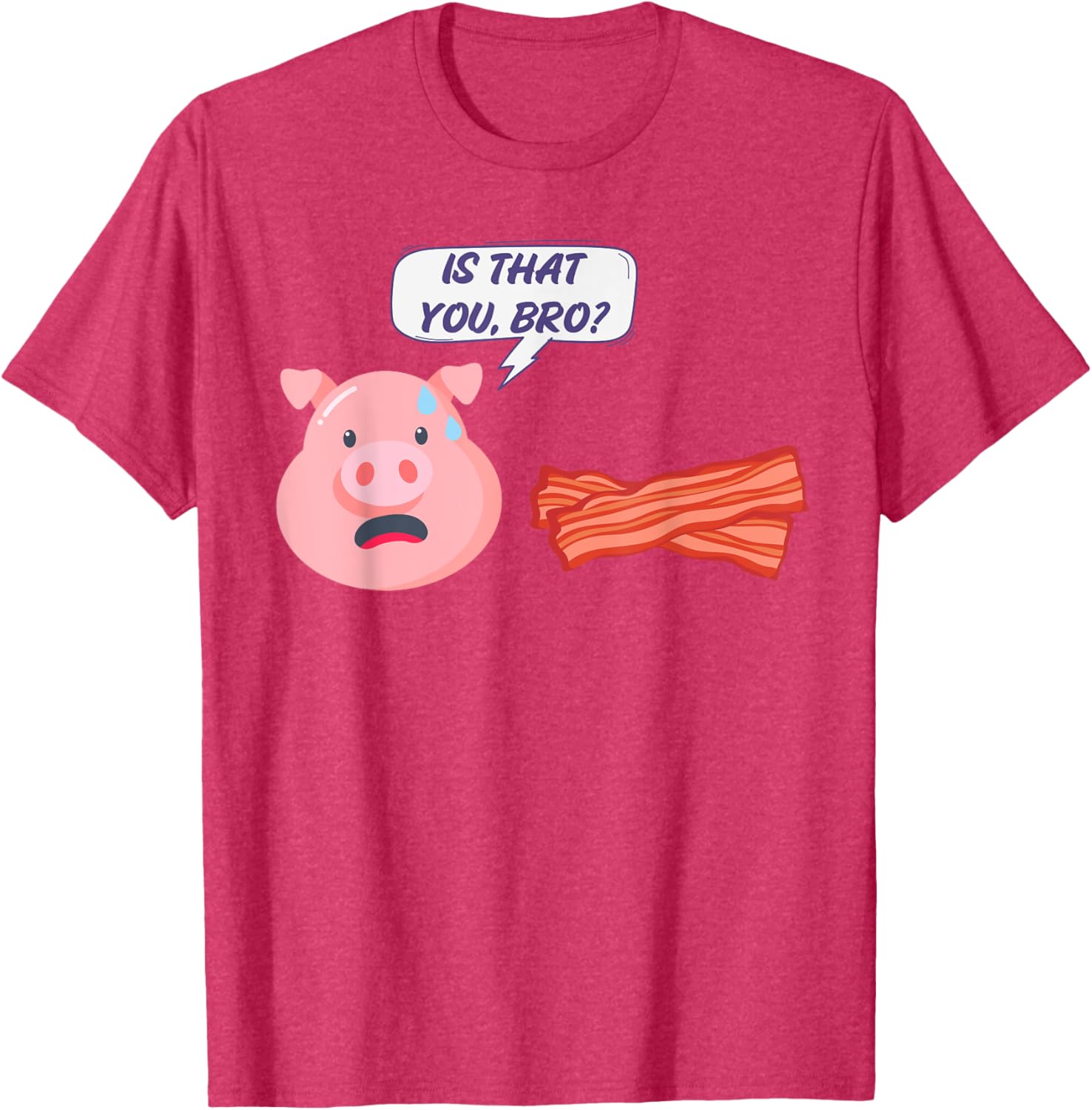 Funny Bacon Lover T-Shirt with Humorous Pig Design for Foodies - 5