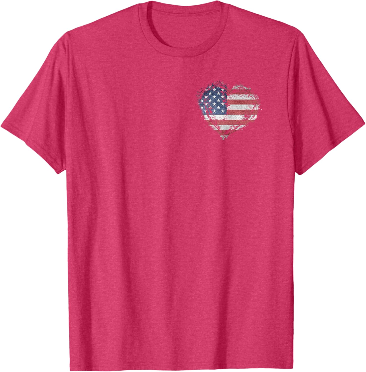 Stylish Heart Shape American Flag T-Shirt for All-American Fashion - 22