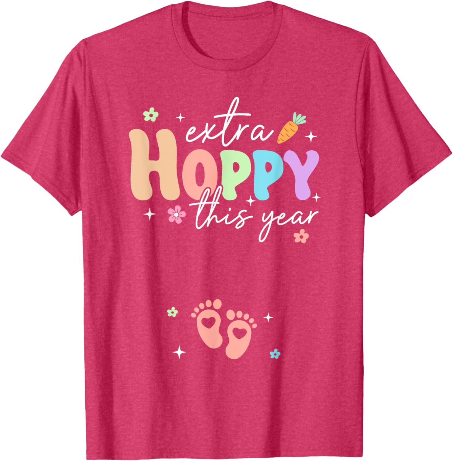 Expecting Baby Footprints Easter Day Gender Reveal T-Shirt for Moms - 16