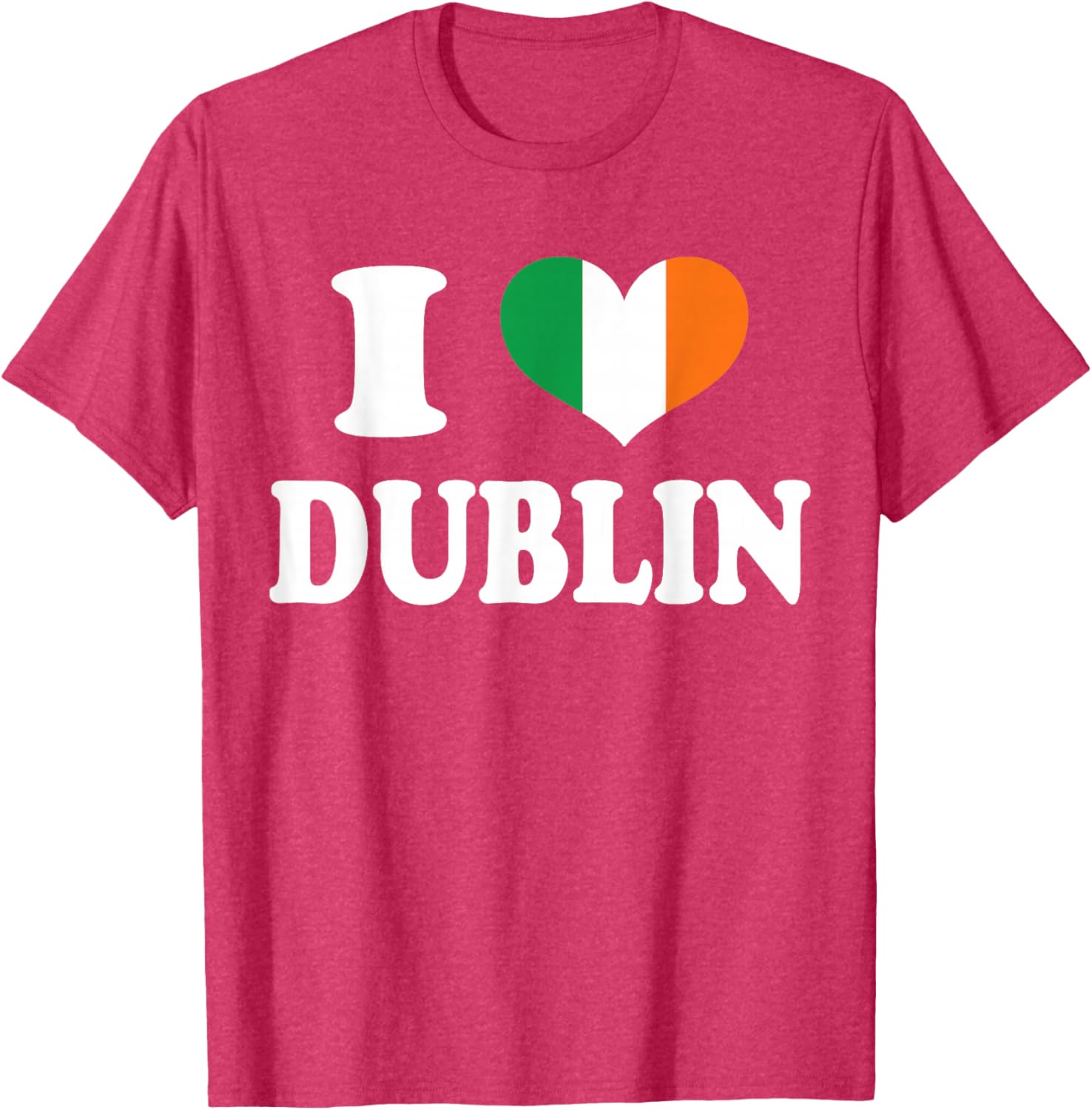 I Love Dublin St Patricks Day T-Shirt with Ireland Flag Heart Design - 5