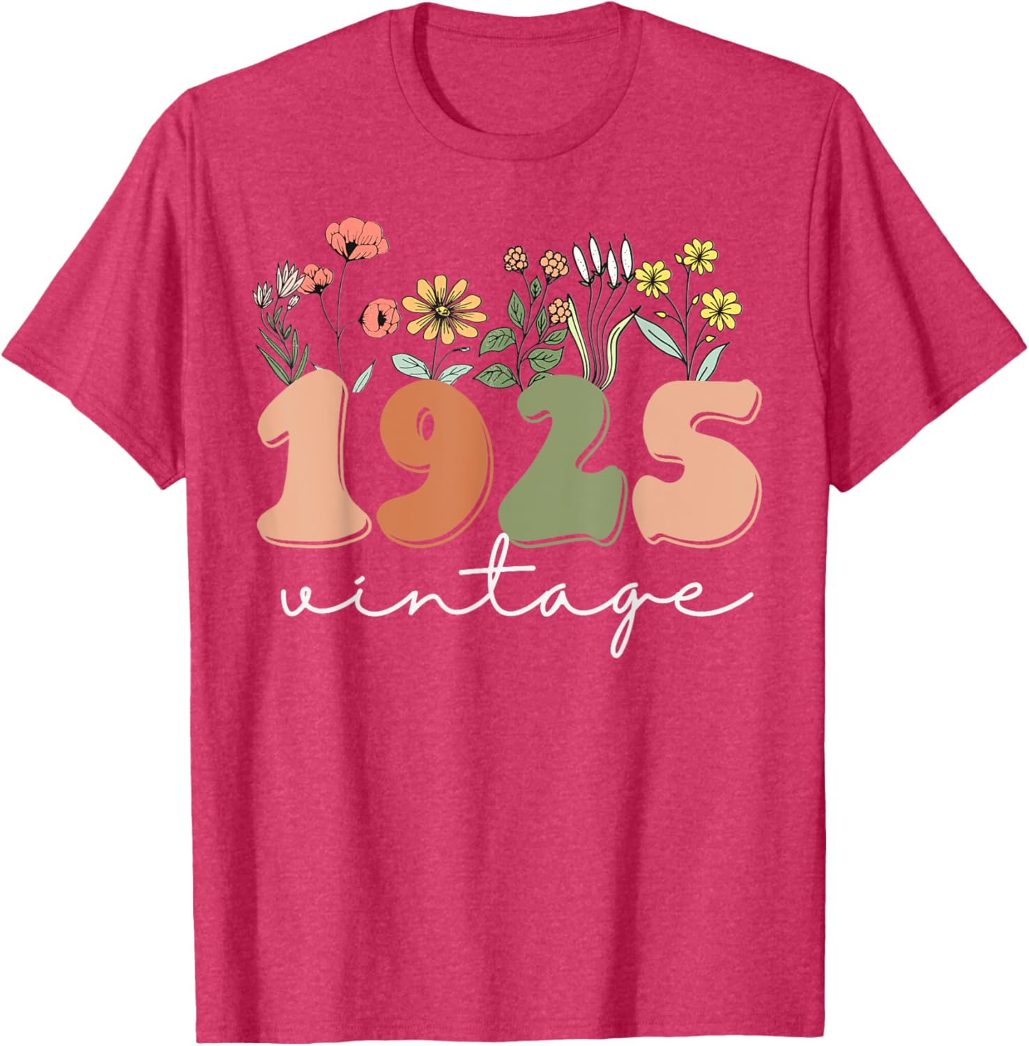 100 Years Old Vintage 1925 Wildflower Women's 100th Birthday T-Shirt - 26