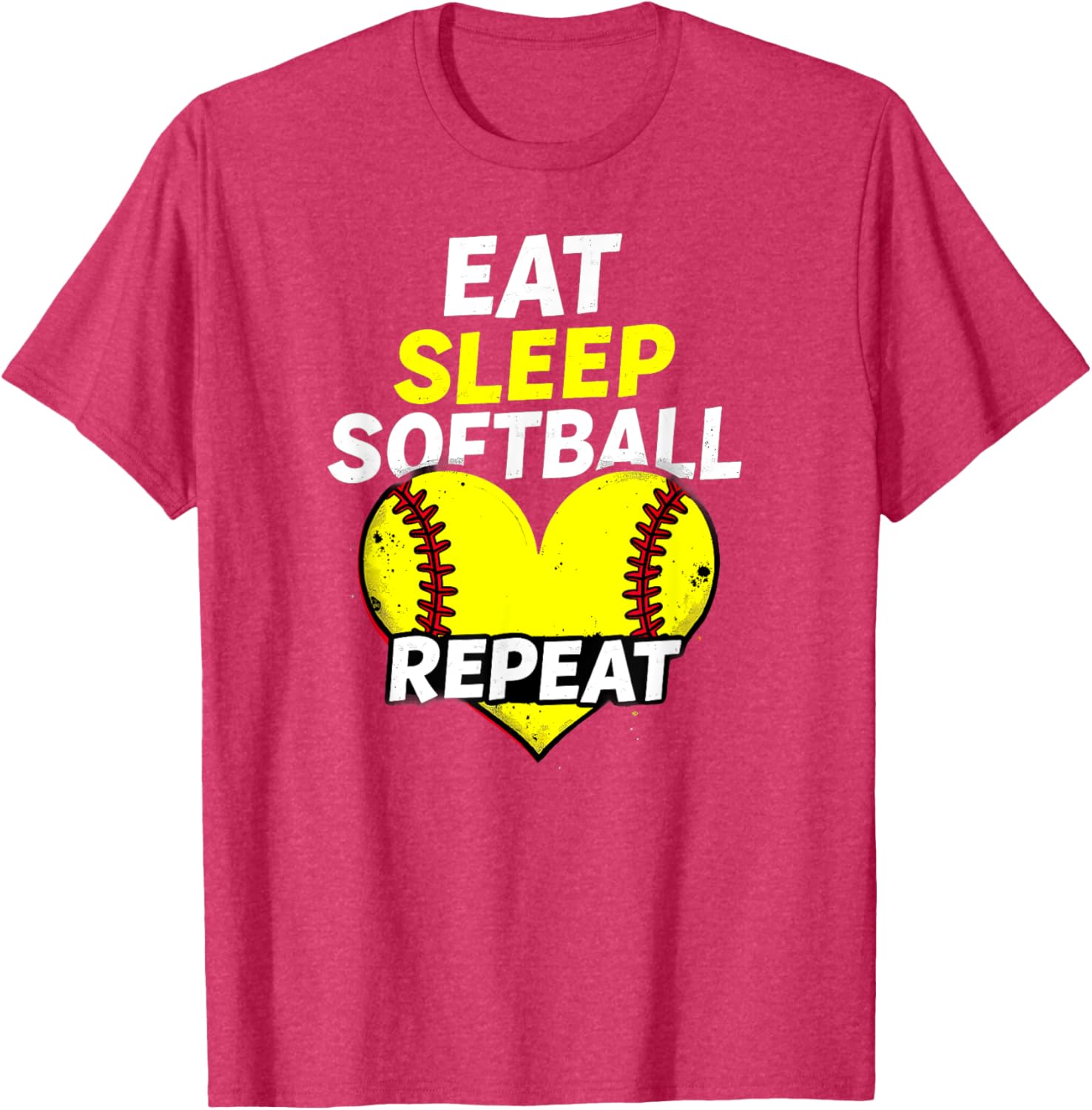 Eat Sleep Softball Repeat Girls T-Shirt Fun Sports Apparel for Fans - 8