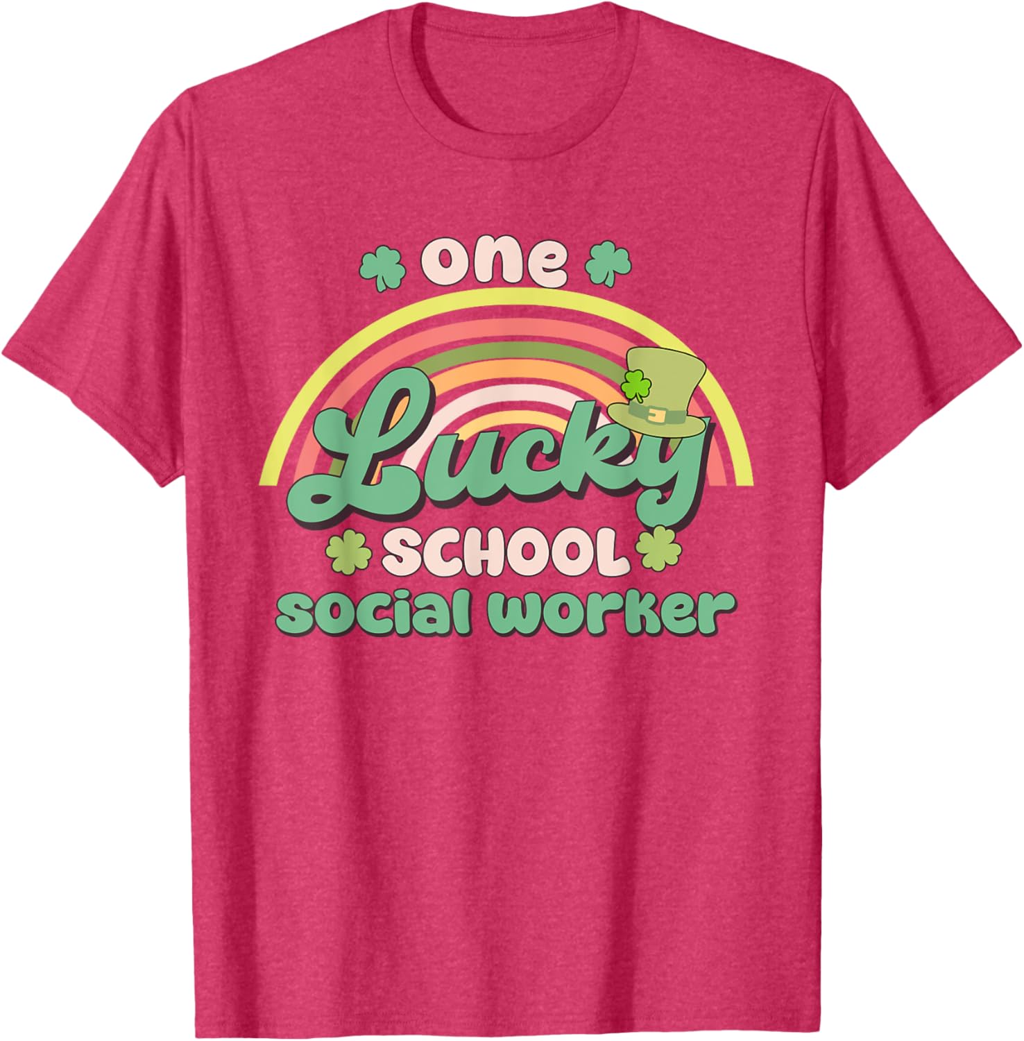 One Lucky School Social Worker St Patricks Day T-Shirt for Fun Celebration - 12