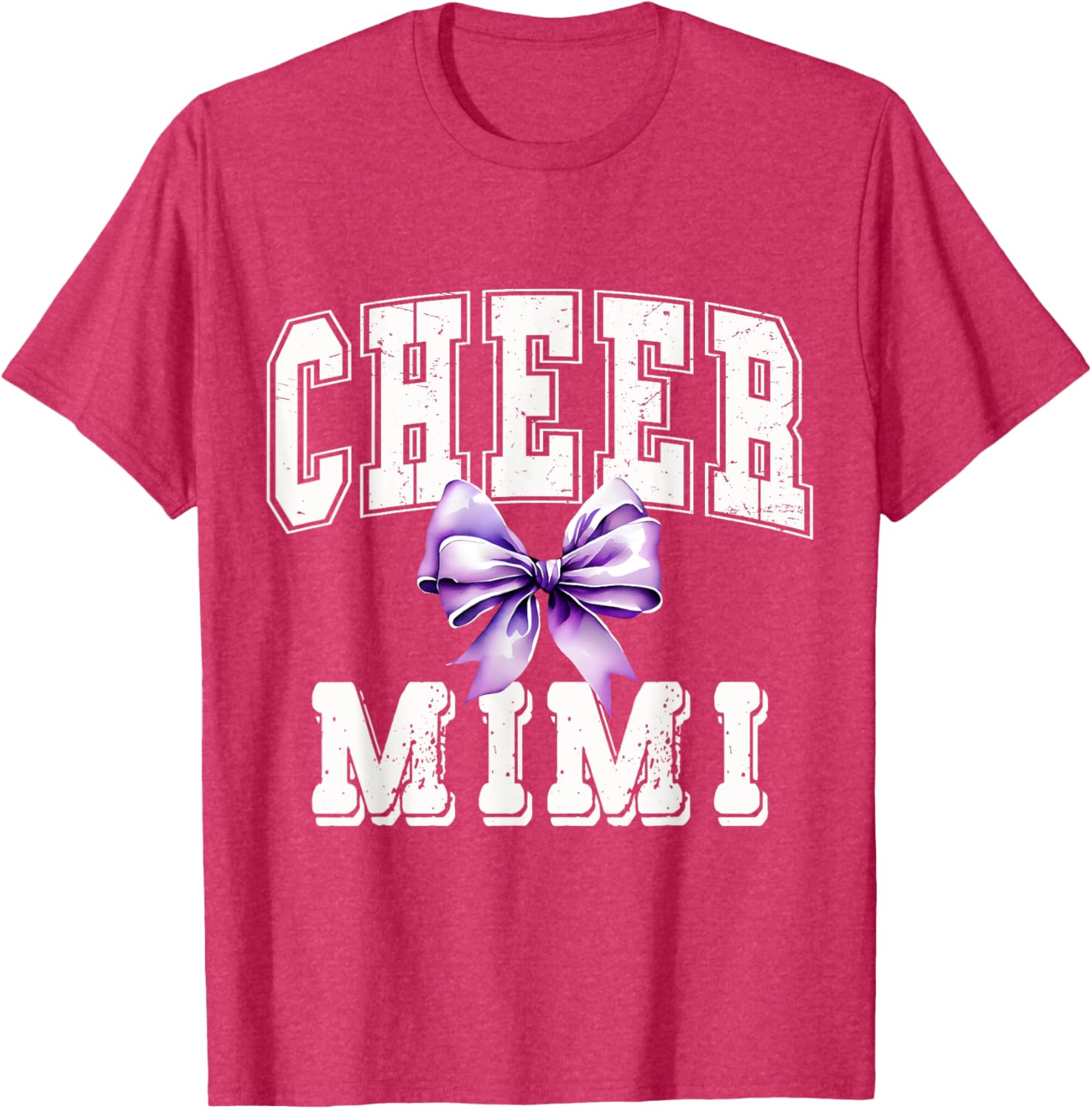 Cheer MIMI Coquette Purple Bow Cheerleader T-Shirt for Stylish Fans - 19
