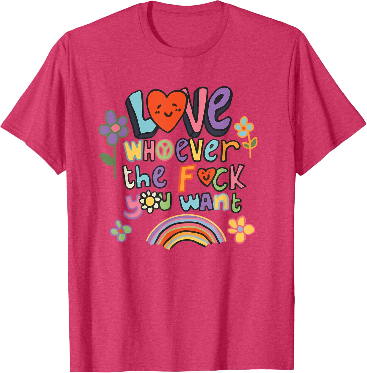Love Whoever You Want LGBTQ Rainbow Pride Month T-Shirt for All - 1