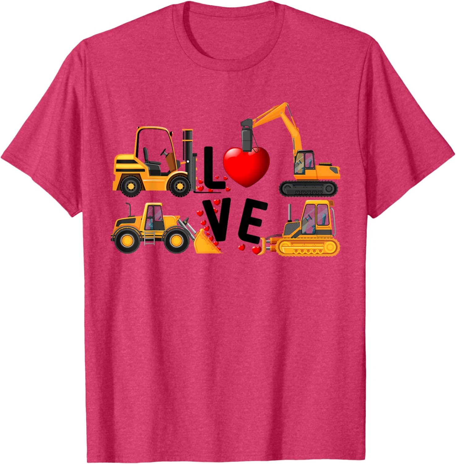 Cute Excavator Hearts Valentine's Day T-Shirt for Boys - Fun and Stylish! - 9