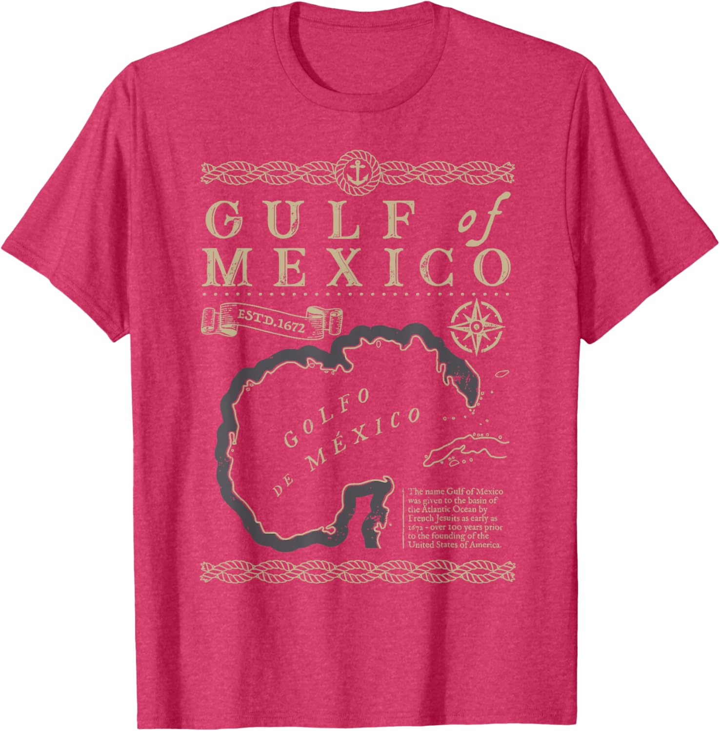 Vintage Gulf of Mexico T-Shirt Since 1672 for Beach Lovers - 3