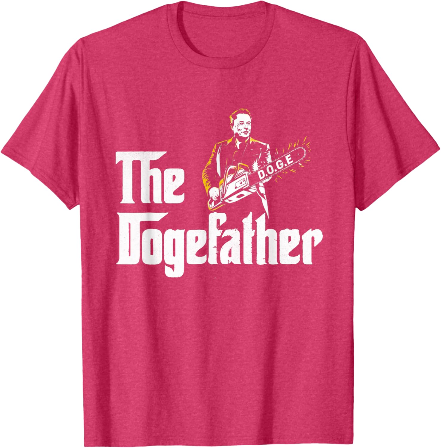 Funny DOGE D.O.G.E Father's Day T-Shirt with Chainsaw Design for Men - 9