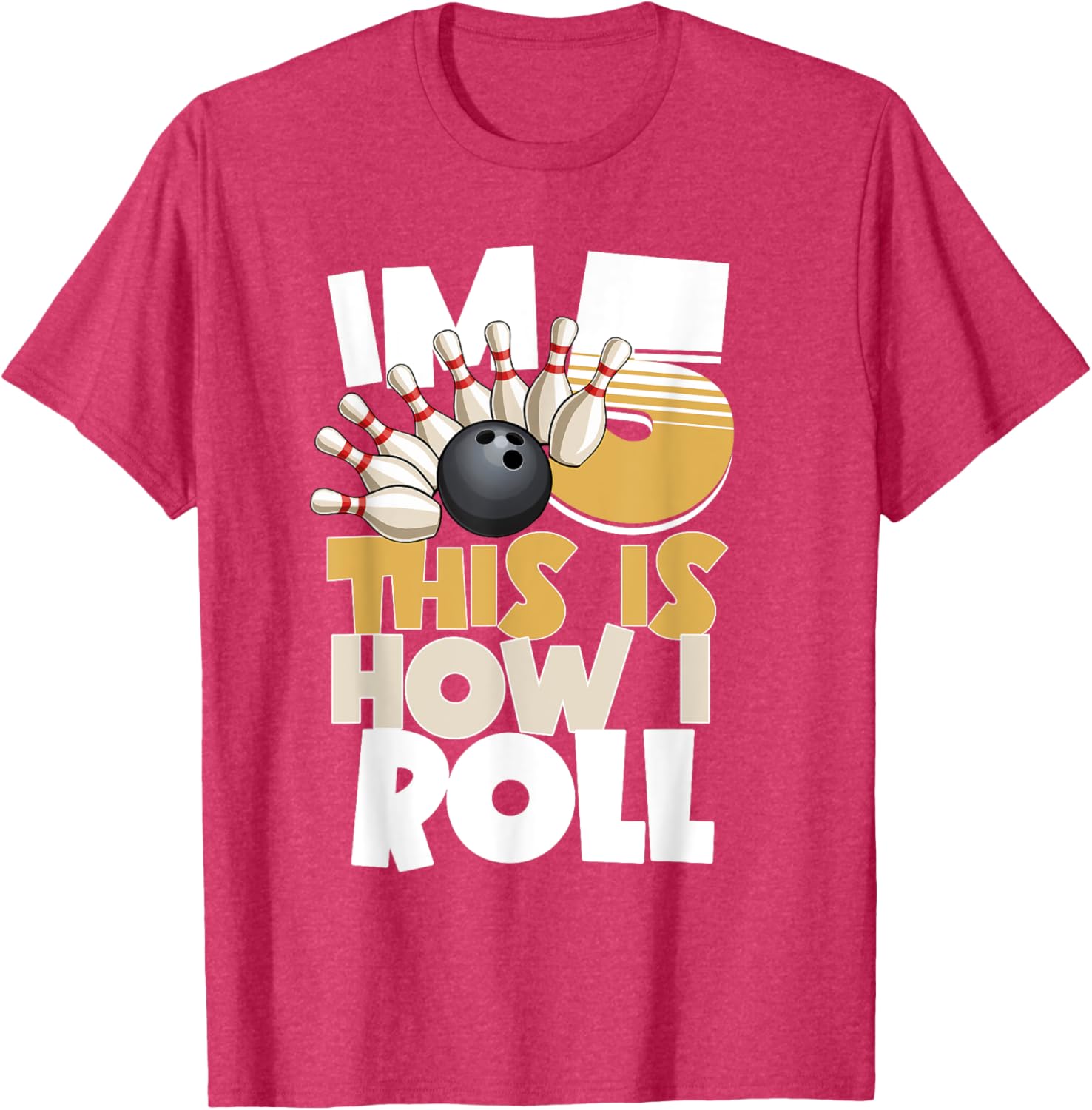 5th Birthday Bowling Shirt I'm 5 This is How I Roll for Kids - 14