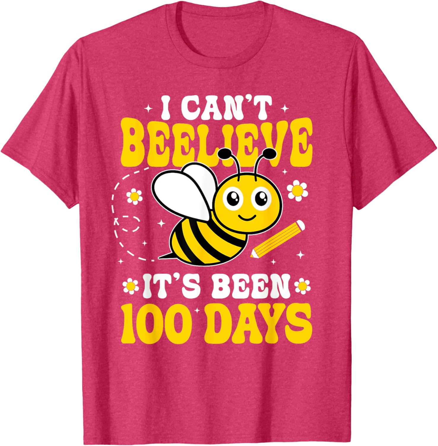 Cute Bee 100 Days of School T-Shirt for Kids Fun School Celebration - 7