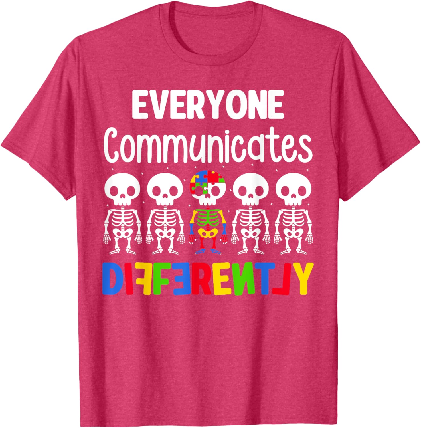 Everyone Communicates Differently Autism T-Shirt for Kids Fun and Inclusive - 8