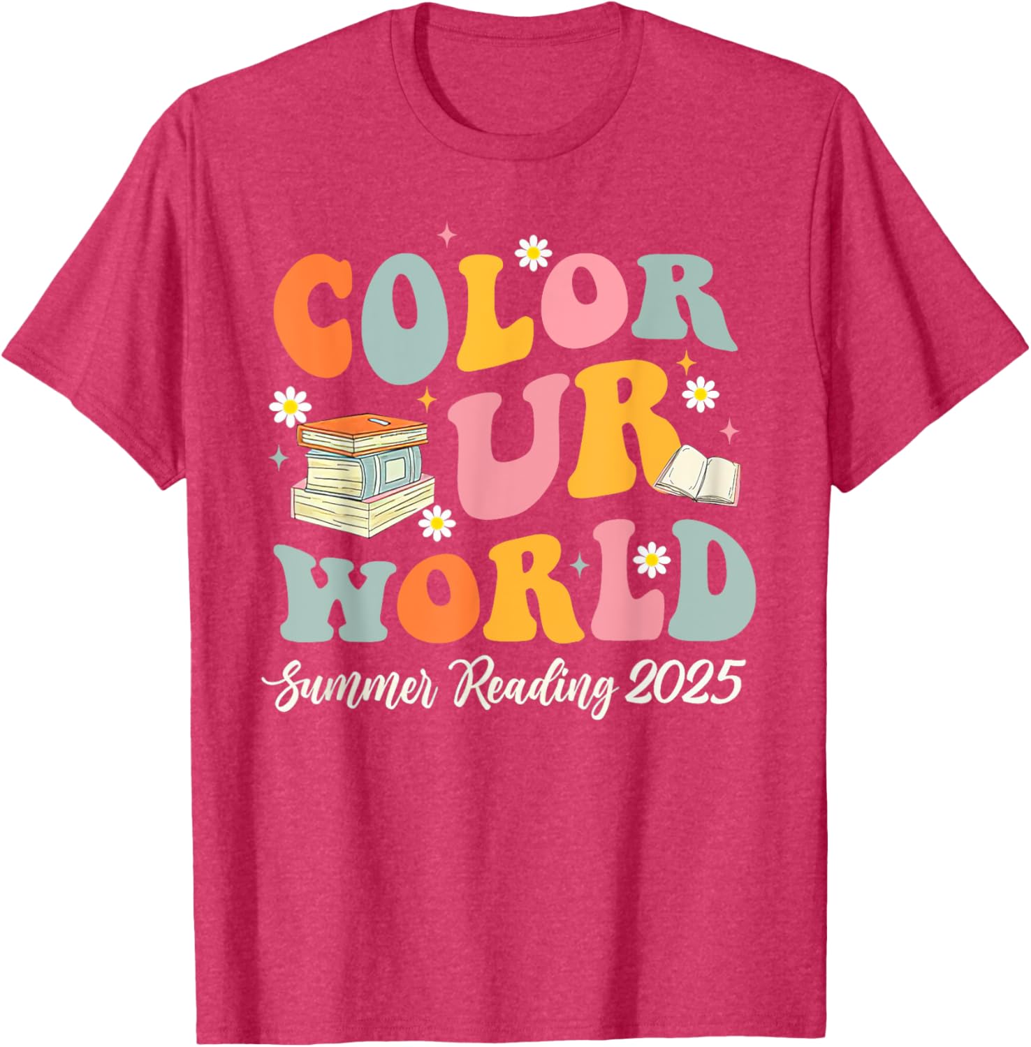 Retro Groovy Summer Reading Program 2025 T-Shirt for Kids and Adults - 17