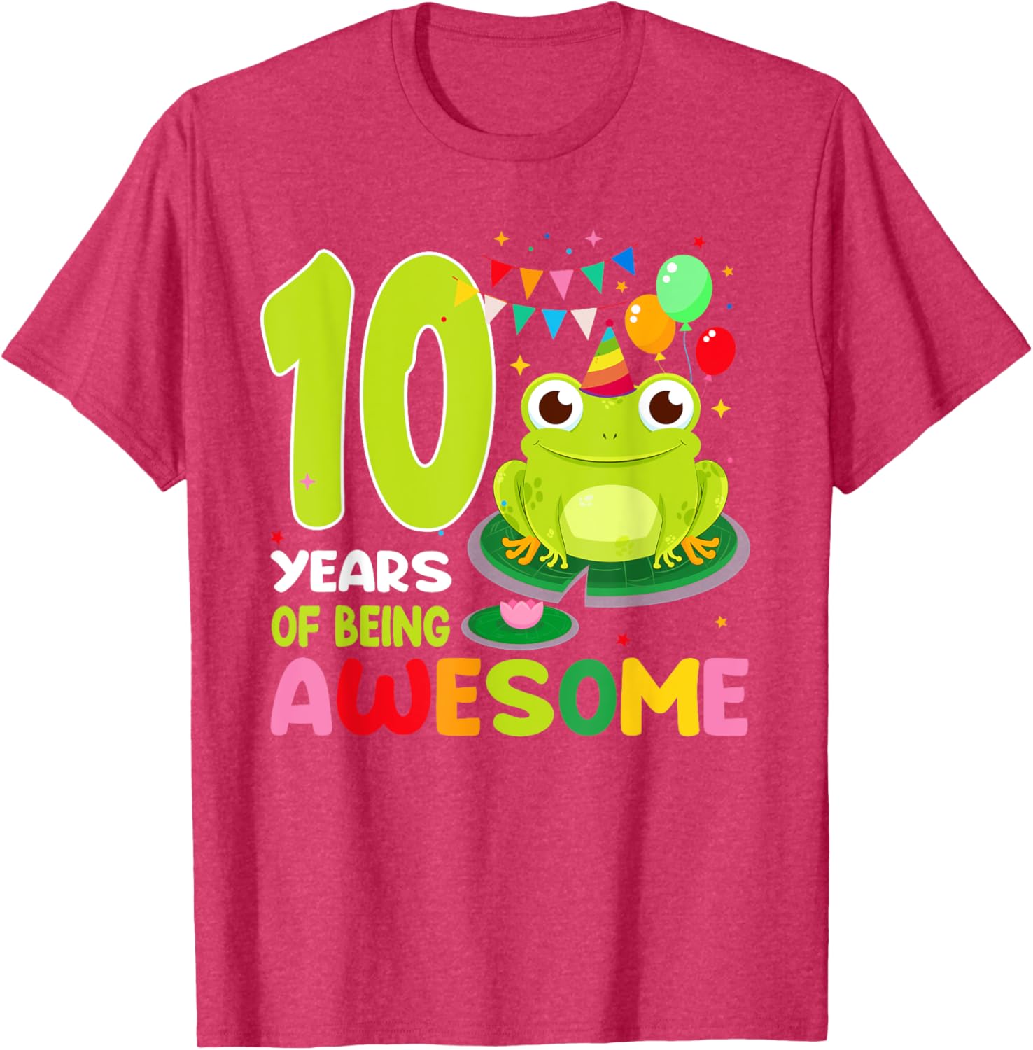 10th Birthday Frog Lover T-Shirt Celebrating 10 Years of Awesome Fun - 7