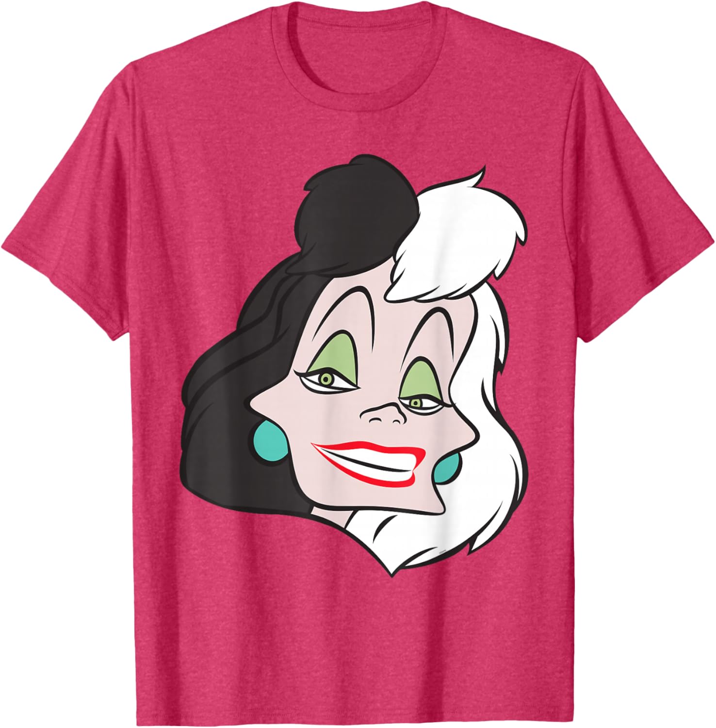 Fashionable Cruella De Vil Big Face T-Shirt for Disney Villains Fans - 10