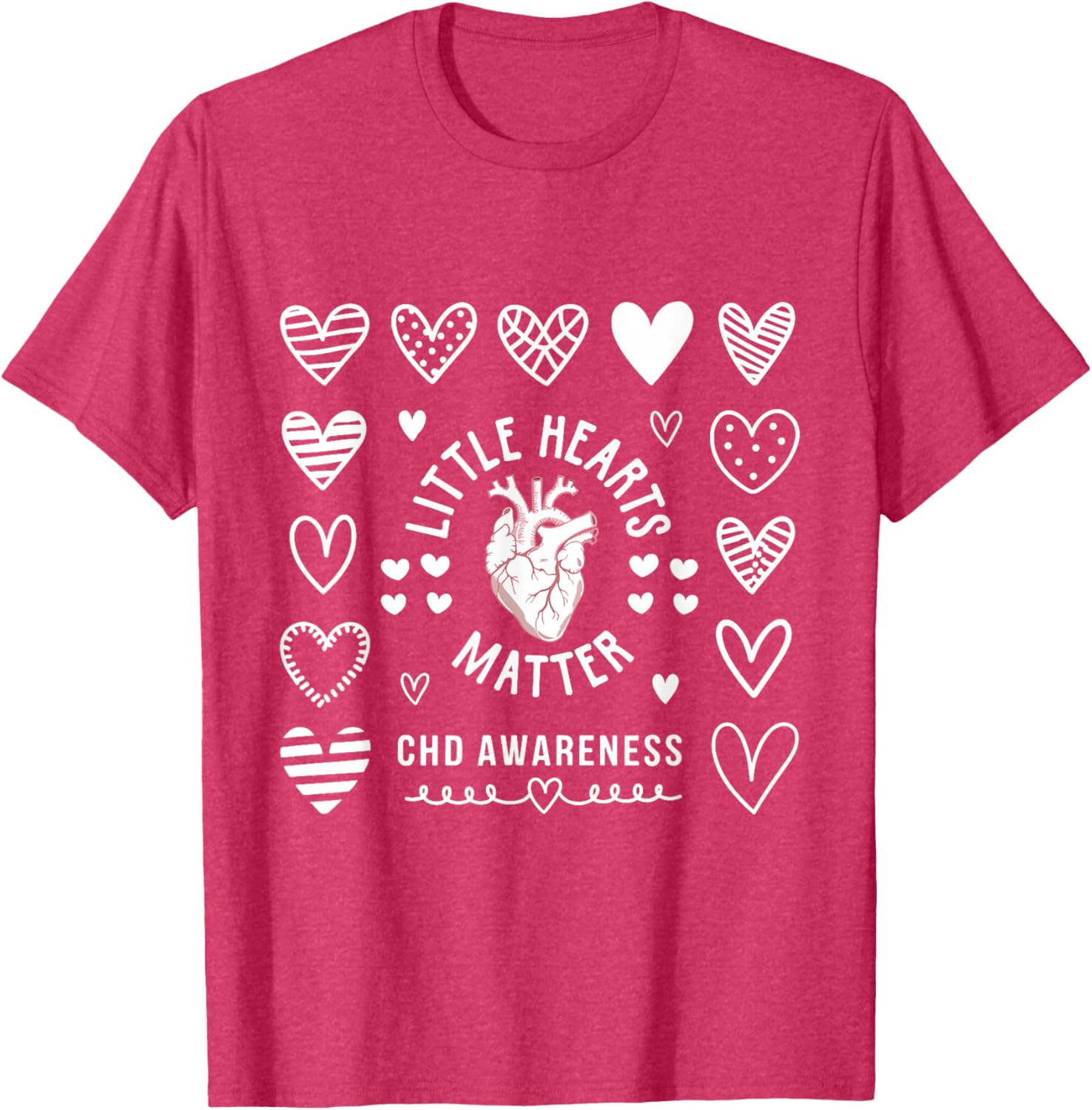 Heart Anatomy Valentine CHD Awareness T-Shirt for Heart Health Support - 11