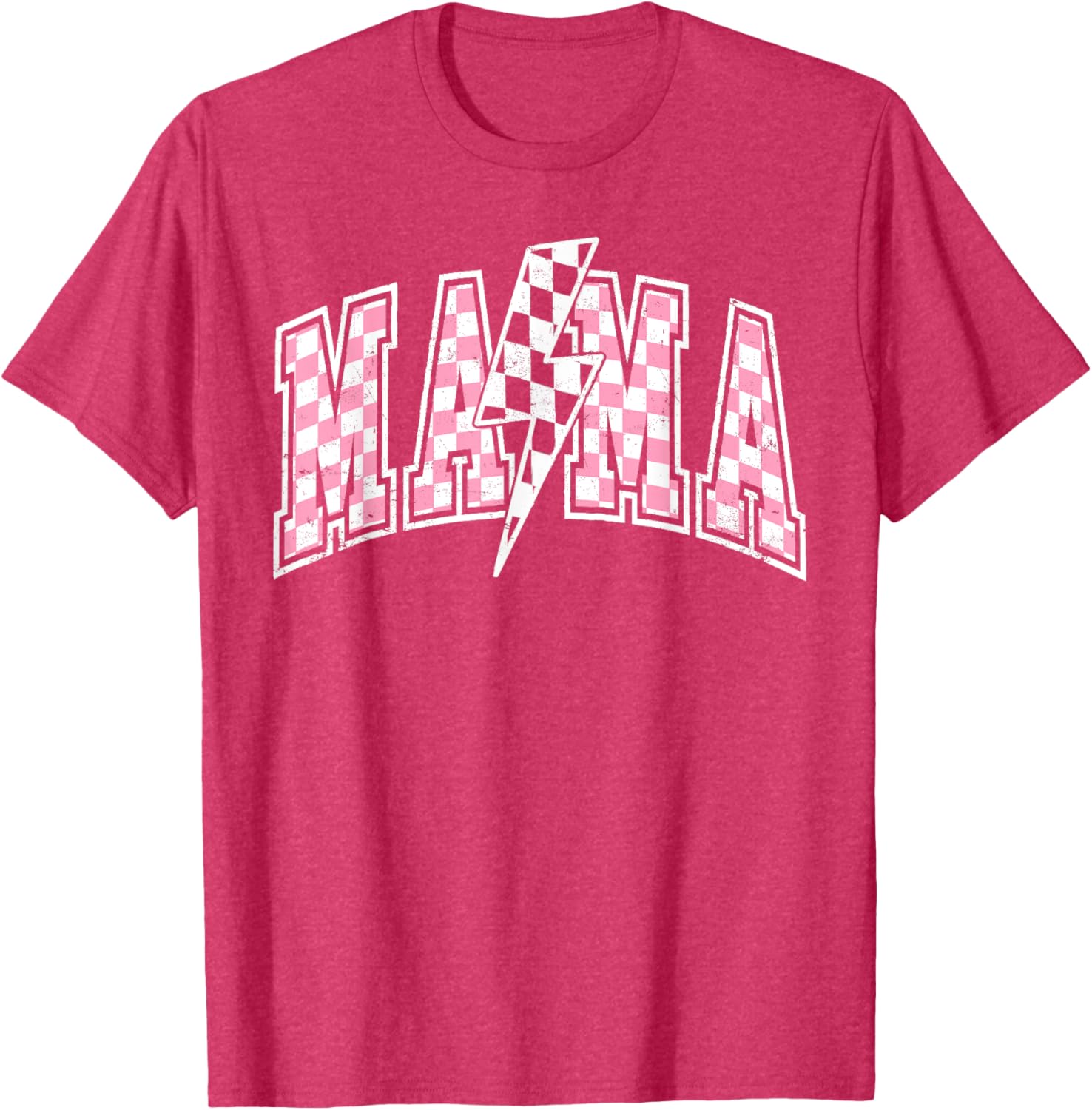 Mama Lightning Bolt Checkered Mom T-Shirt for Stylish Moms - 7