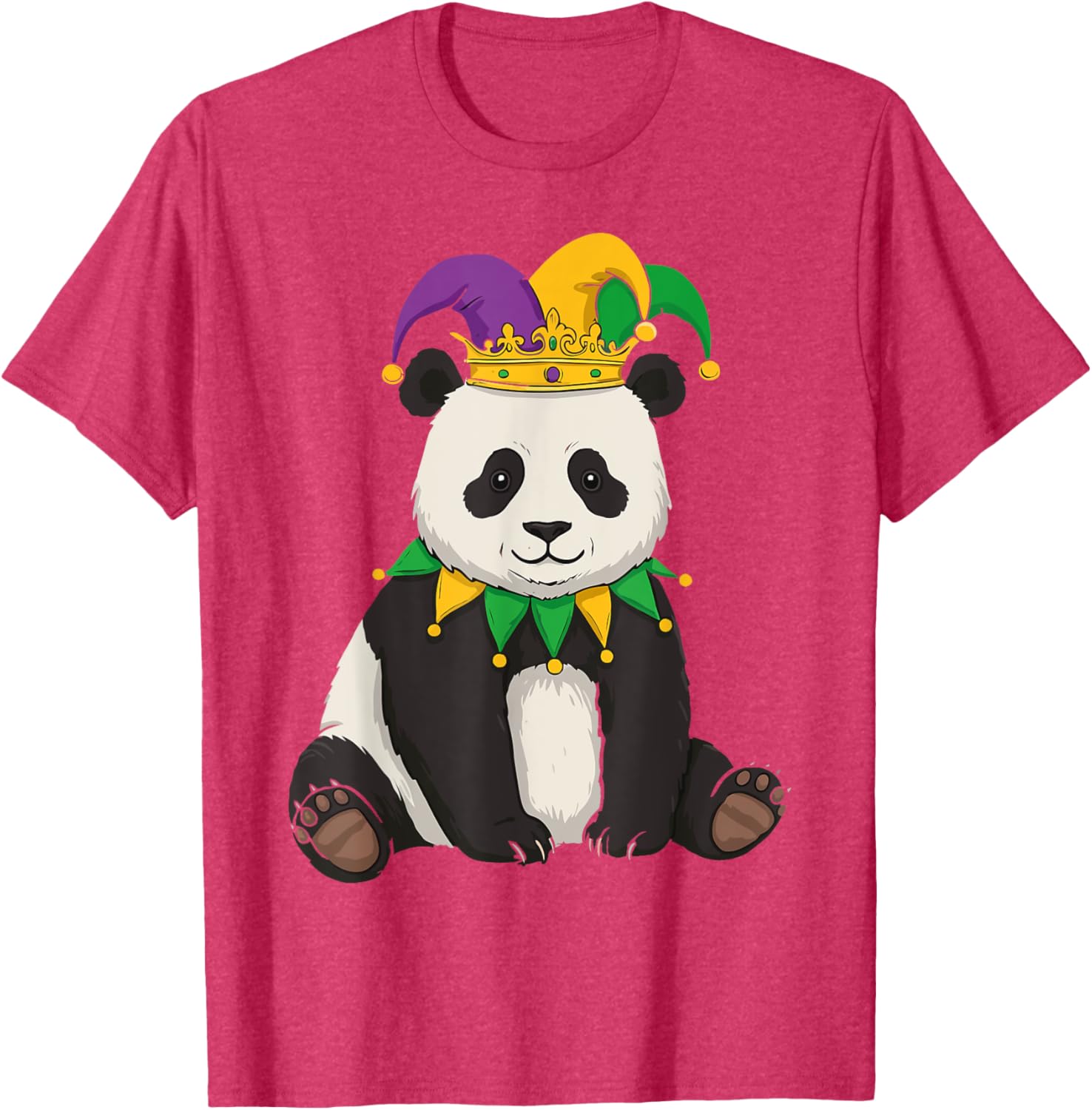 Funny Panda Mardi Gras Jester Hat Tee Cute Gift T-Shirt for All Ages - 22