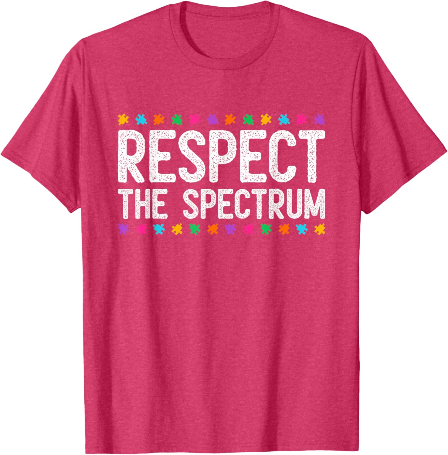 Respect The Spectrum Autism Awareness Puzzle Piece Warrior T-Shirt - 14