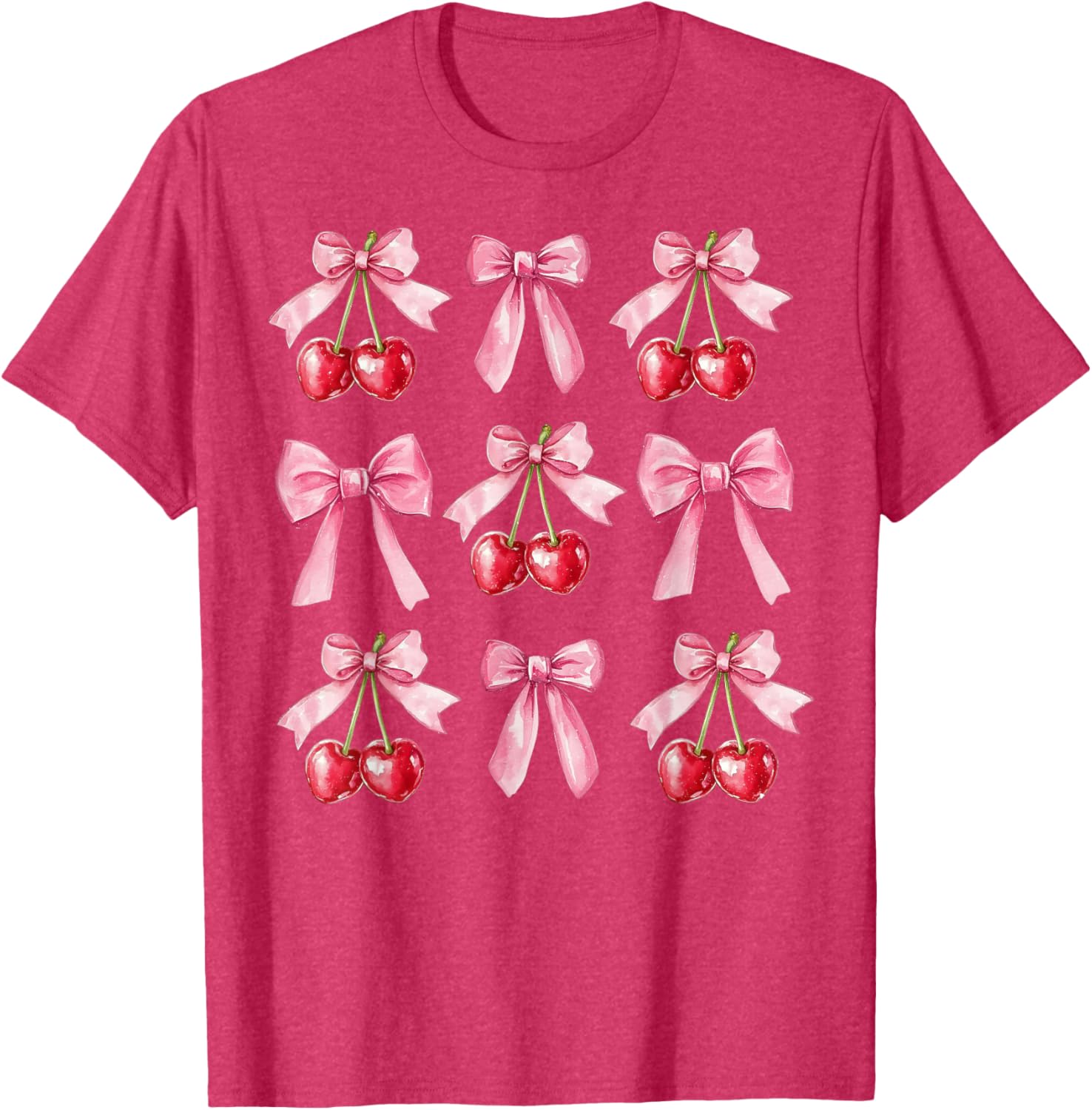 Cute Pink Coquette Bow Cherry Valentine's Day Sweater for Women and Girls - 10