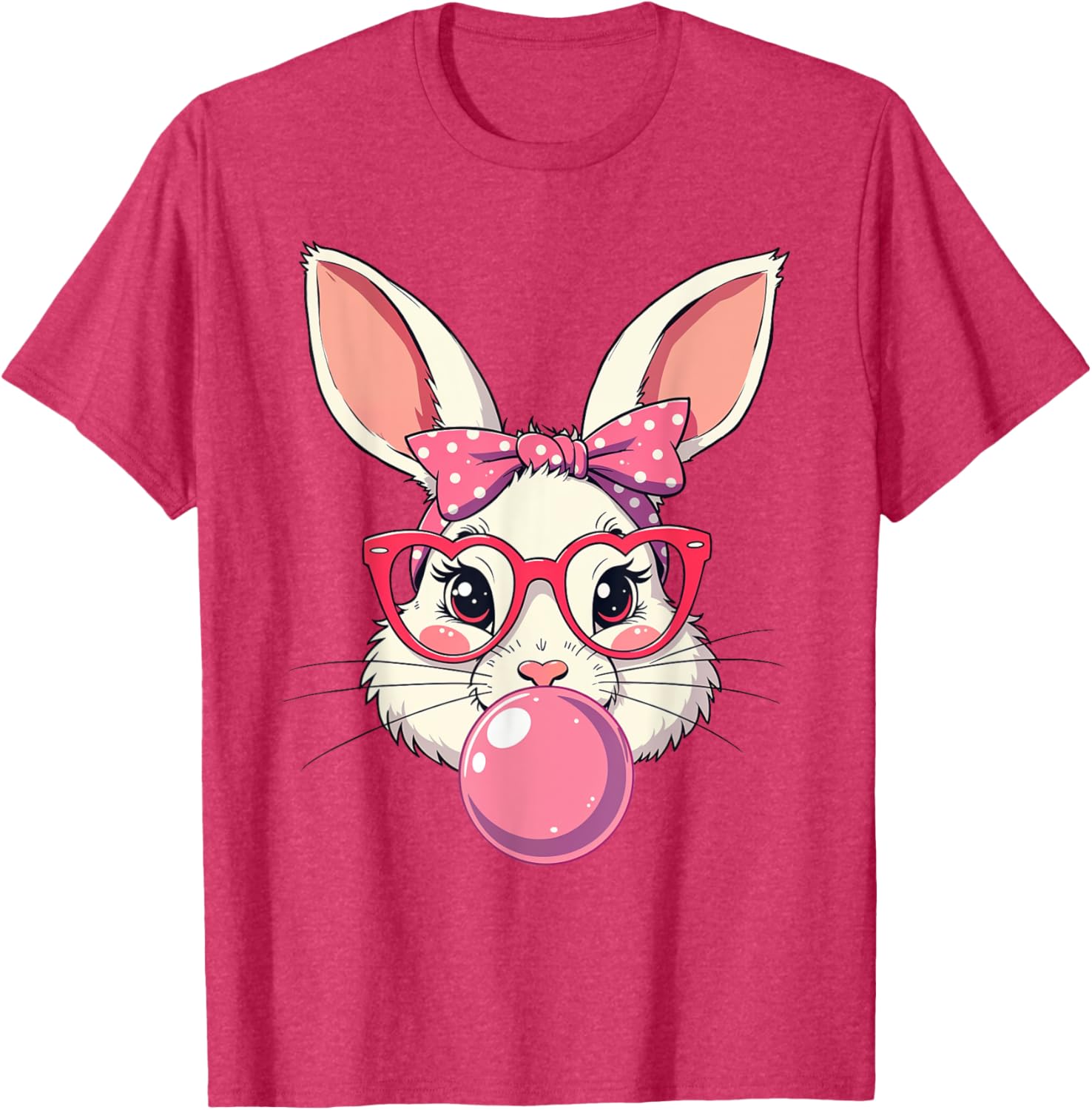 Cute Bunny Face Bow T-Shirt for Easter Fun - Kids and Adults Available - 25