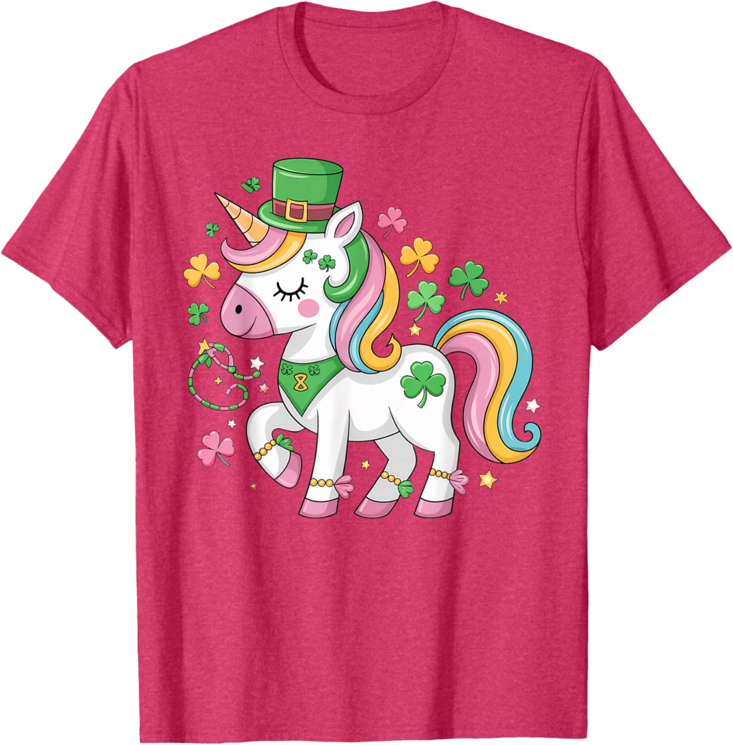 Cute Girls St Patricks Day Unicorn Shamrock Lepricorn T-Shirt for Kids - 11