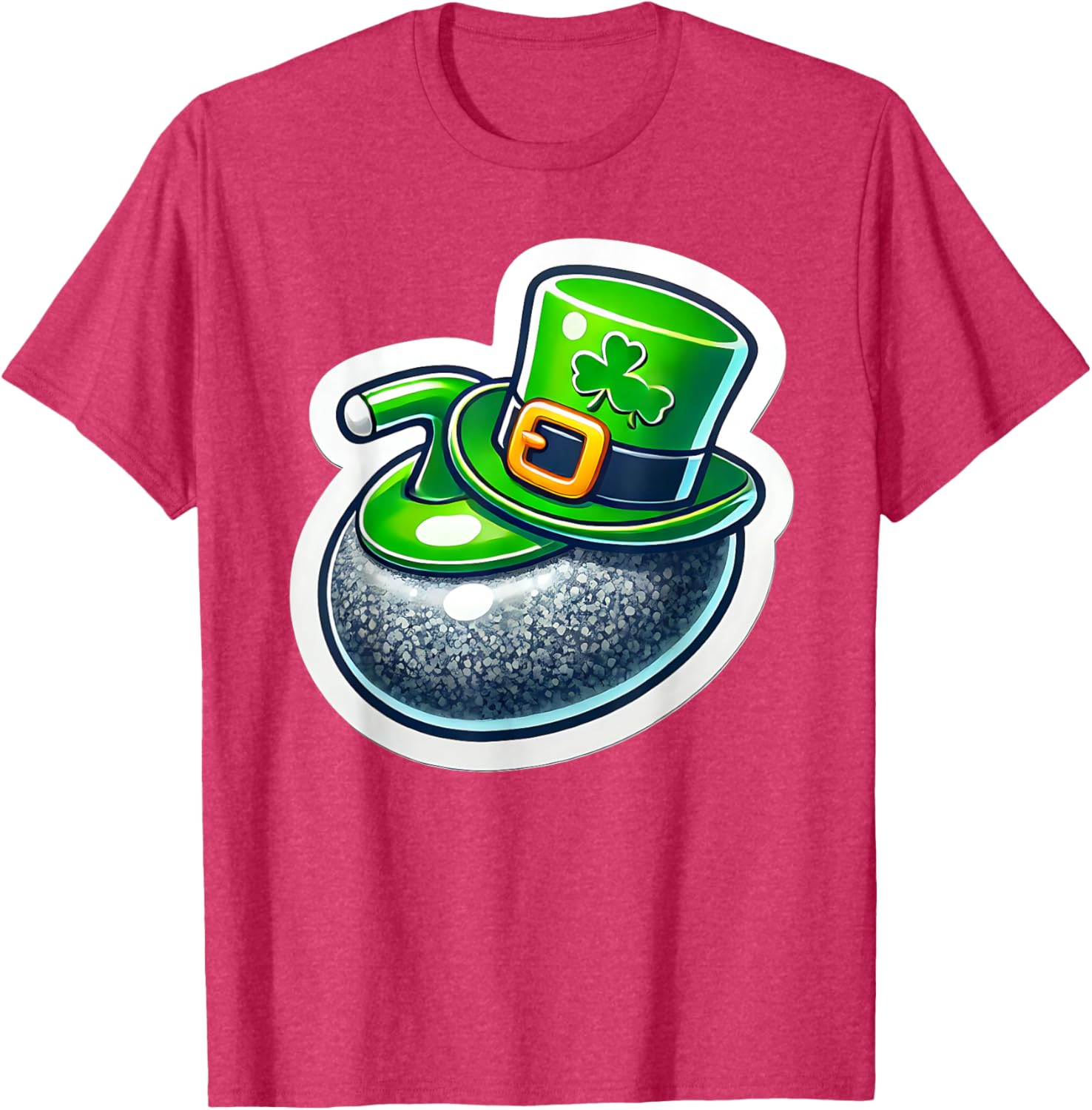 St. Patrick's Day Curling Stone Hat Irish Spirit Funny T-Shirt for Fun - 18