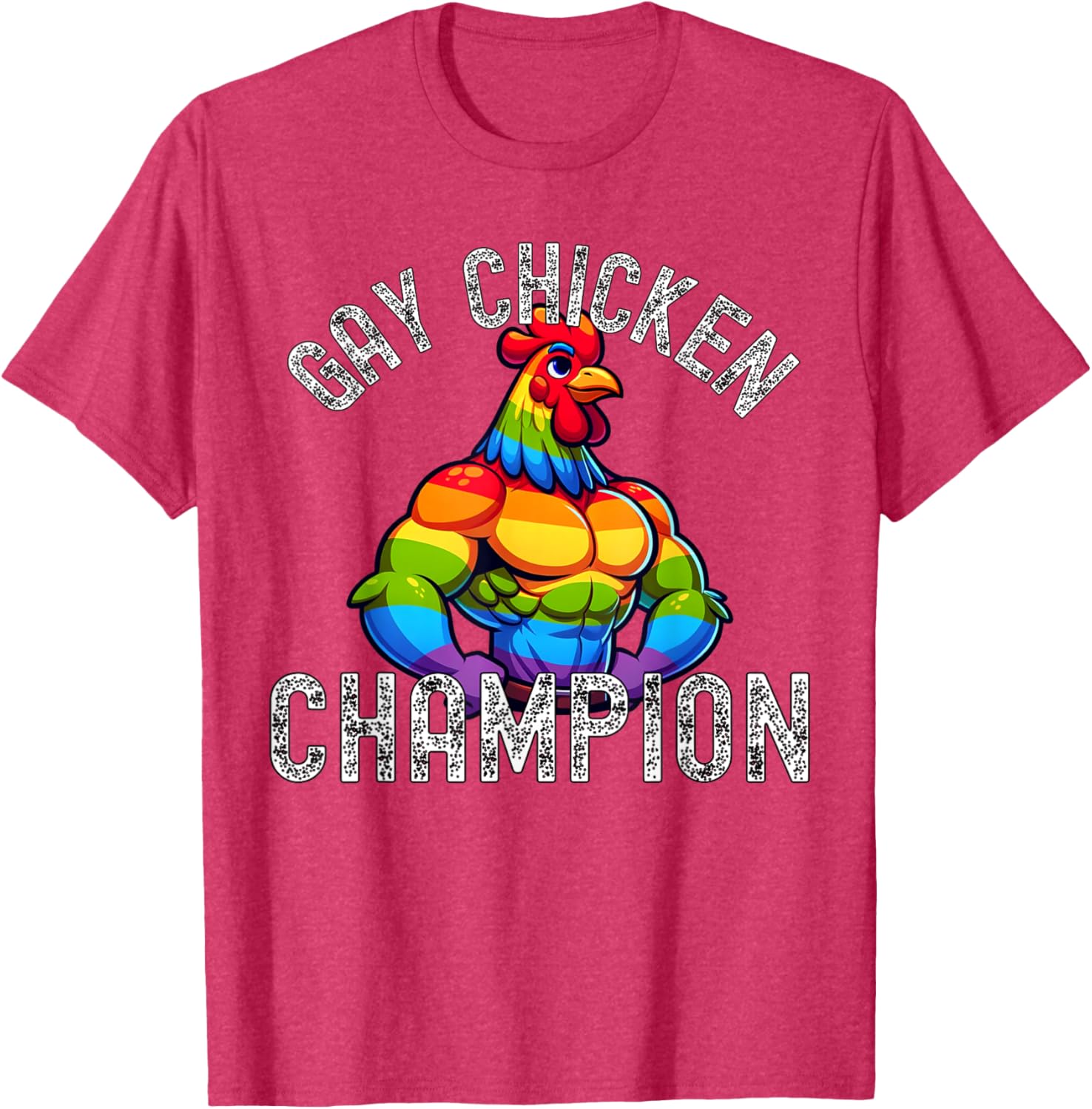 Gay Chicken Champion T-Shirt Fun Pride Apparel for LGBTQ+ Enthusiasts - 9