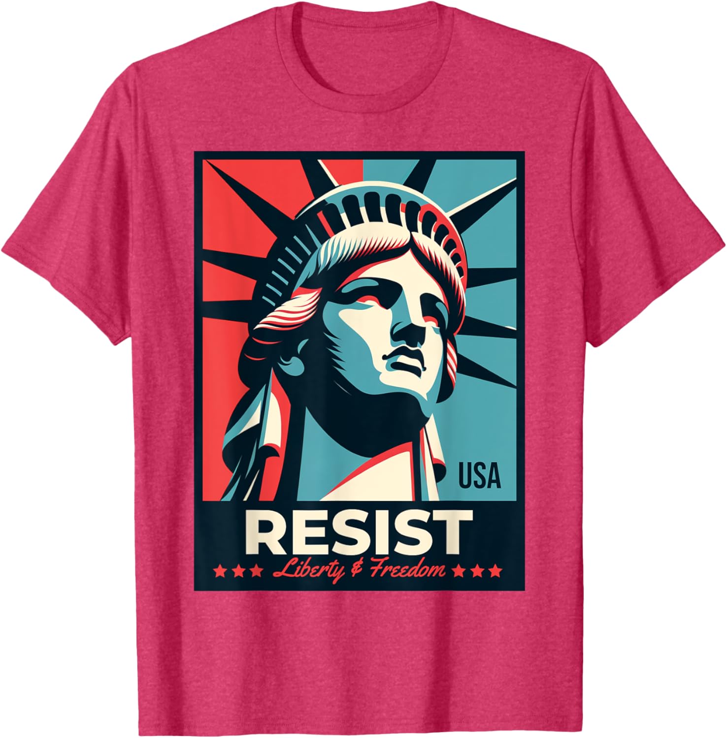 Resist T-Shirt with Statue of Liberty Design - Stylish Activist Apparel - 17