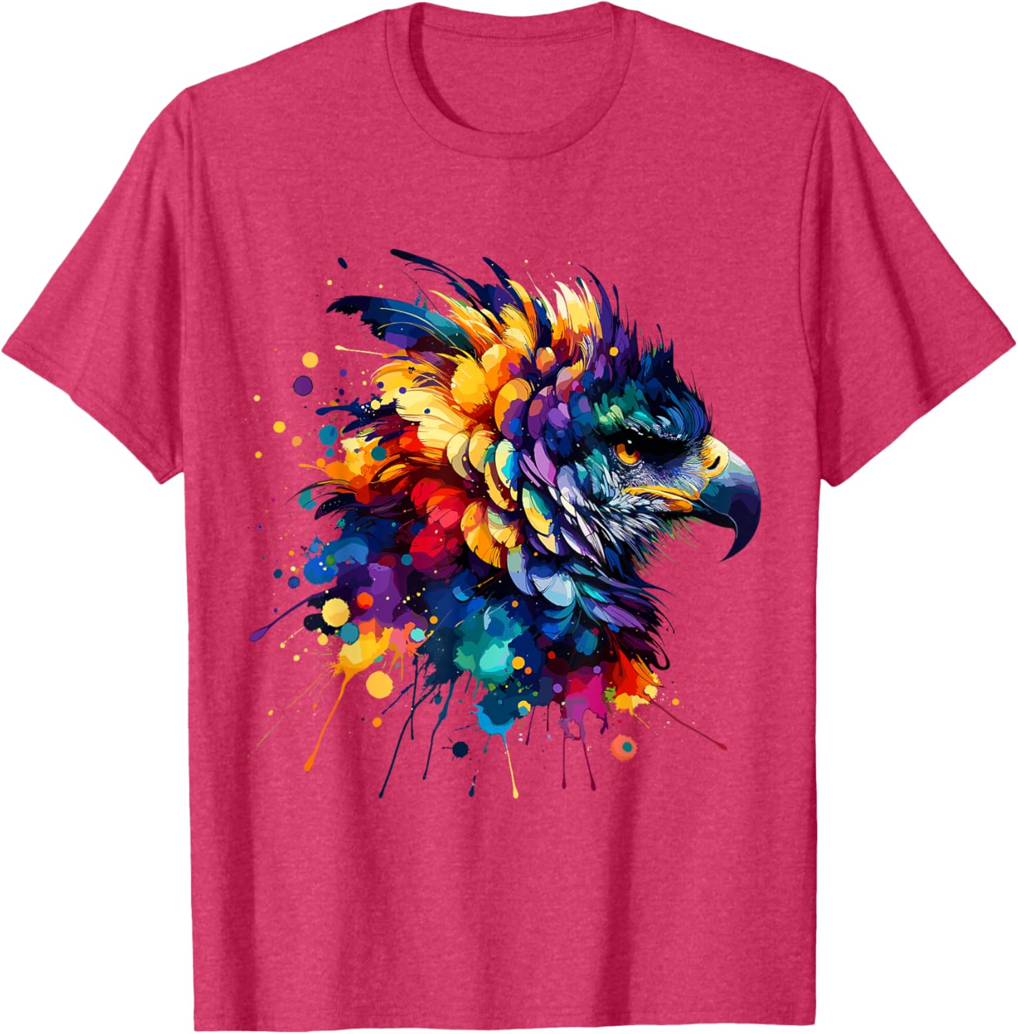 Colorful Harpy Eagle Splash Art T-Shirt for Nature Lovers and Wildlife Fans - 21