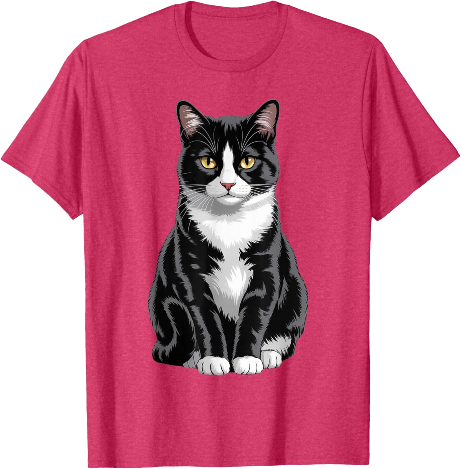 Majestic Tuxedo Cat Art T-Shirt for Cat Lovers - Unisex Kids and Adults - 13