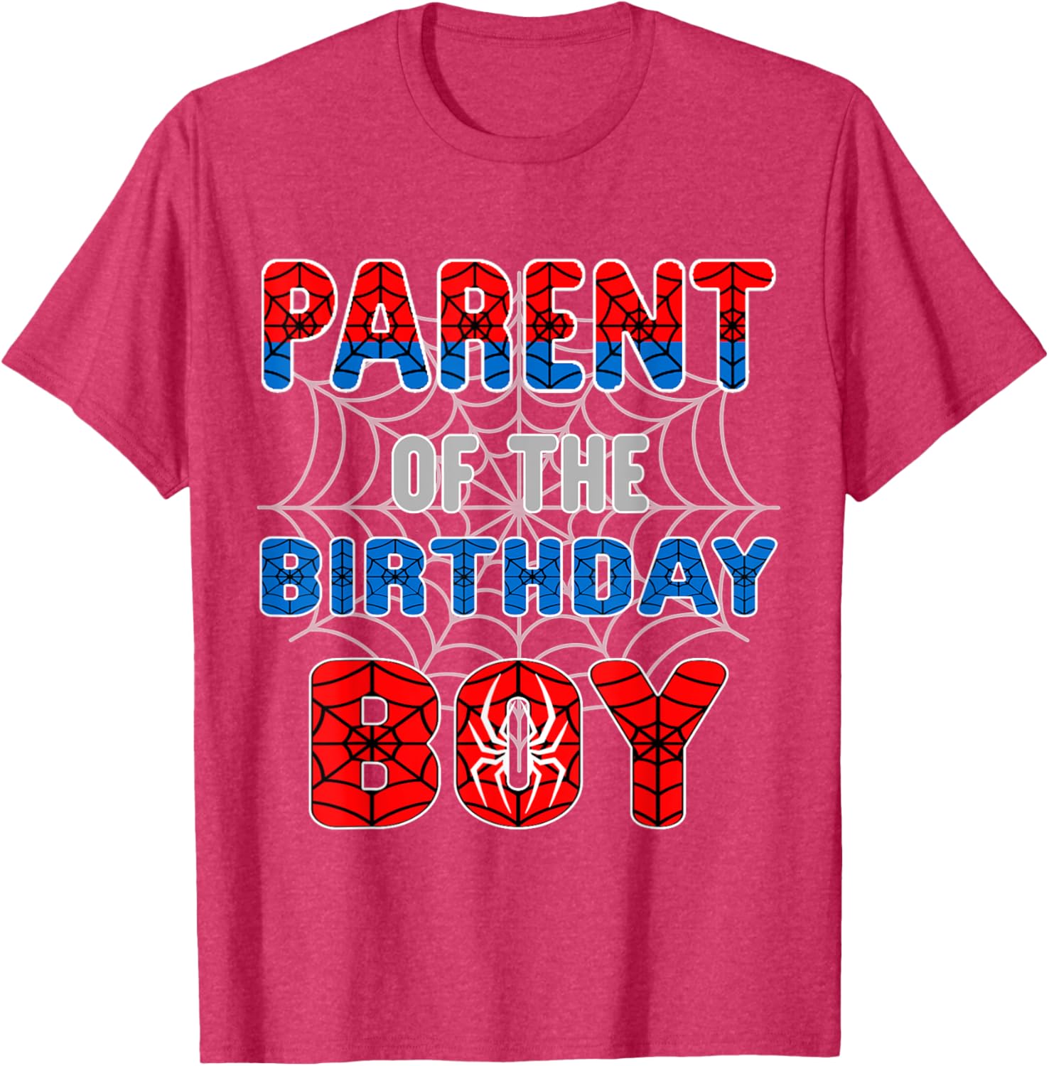 Spider Web Birthday Party T-Shirt for Proud Parents of the Birthday Boy - 29