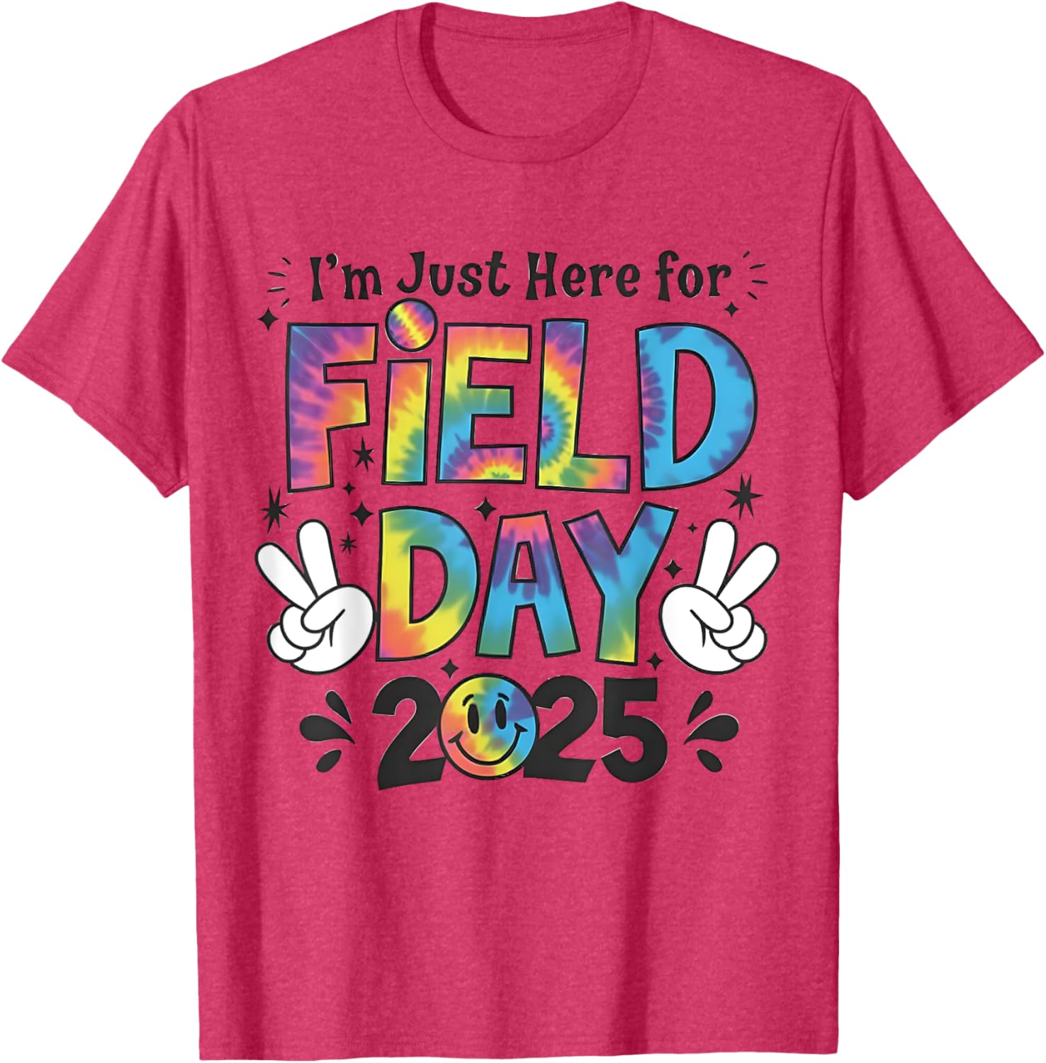 Tie Dye Field Day 2025 Peace Sign T-Shirt for Kids and Teachers - 1