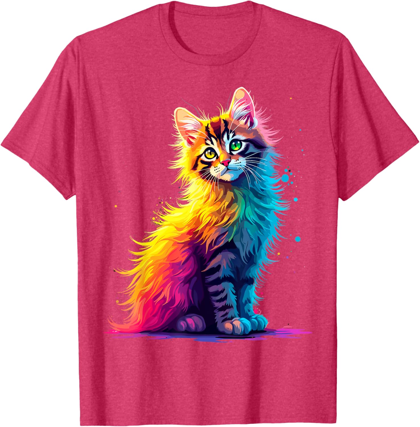 Colorful Cute Kitty T-Shirt for Cat Lovers - Fun Pop Art Design for All Ages - 17