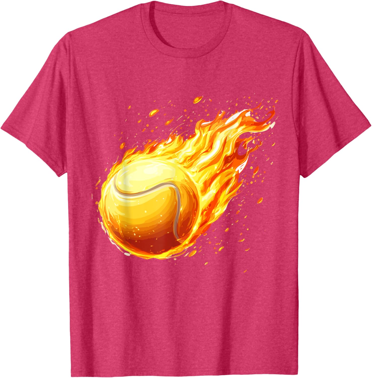Burning Tennis Ball Fire Tee for Passionate Tennis Players - 2