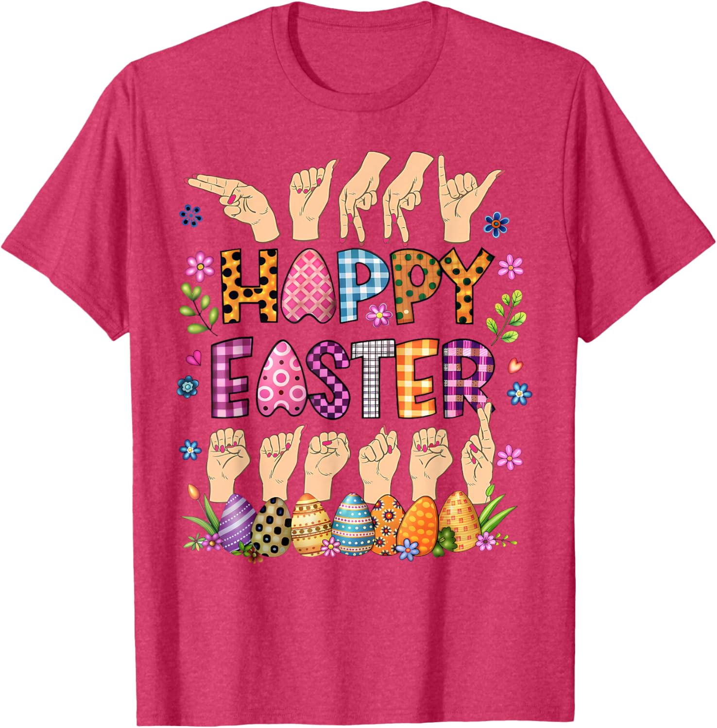Happy Easter Eggs ASL Teacher T-Shirt for Fun Celebrations - 23