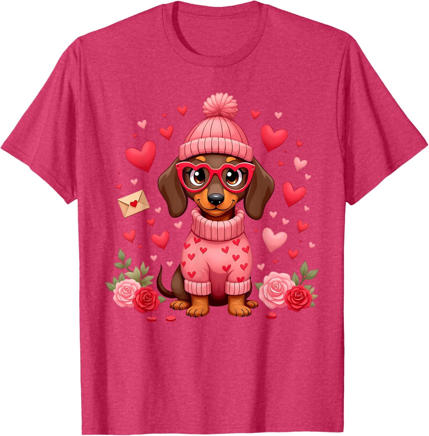 Valentine's Day Dachshund Mom T-Shirt Cute Weiner Dog Love Gift - 17