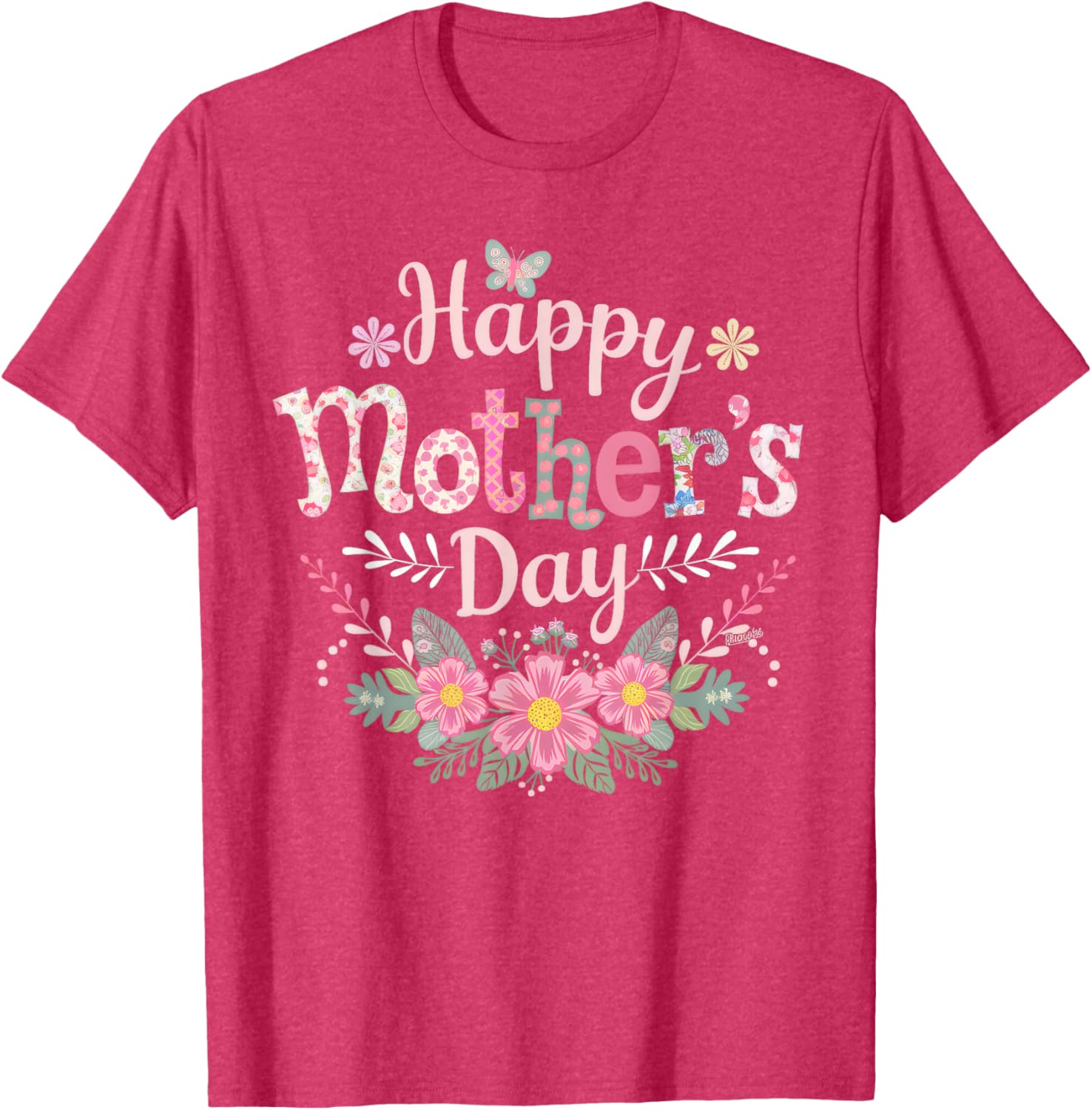 Cute Floral Happy Mother's Day T-Shirt for Moms and Grandmas 2025 - 10