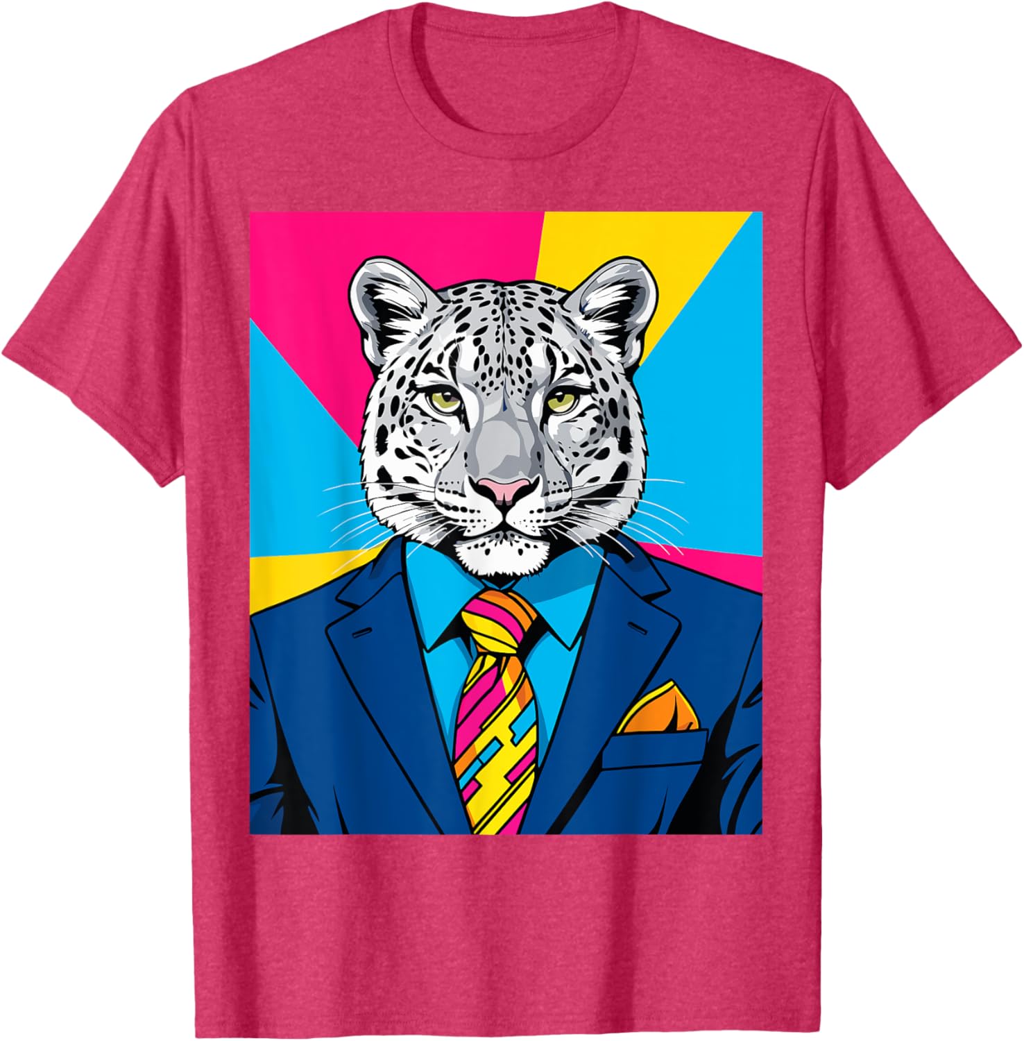 Pop Art Snow Leopard Business Suit T-Shirt Trendy Unique Fashion Wear - 2