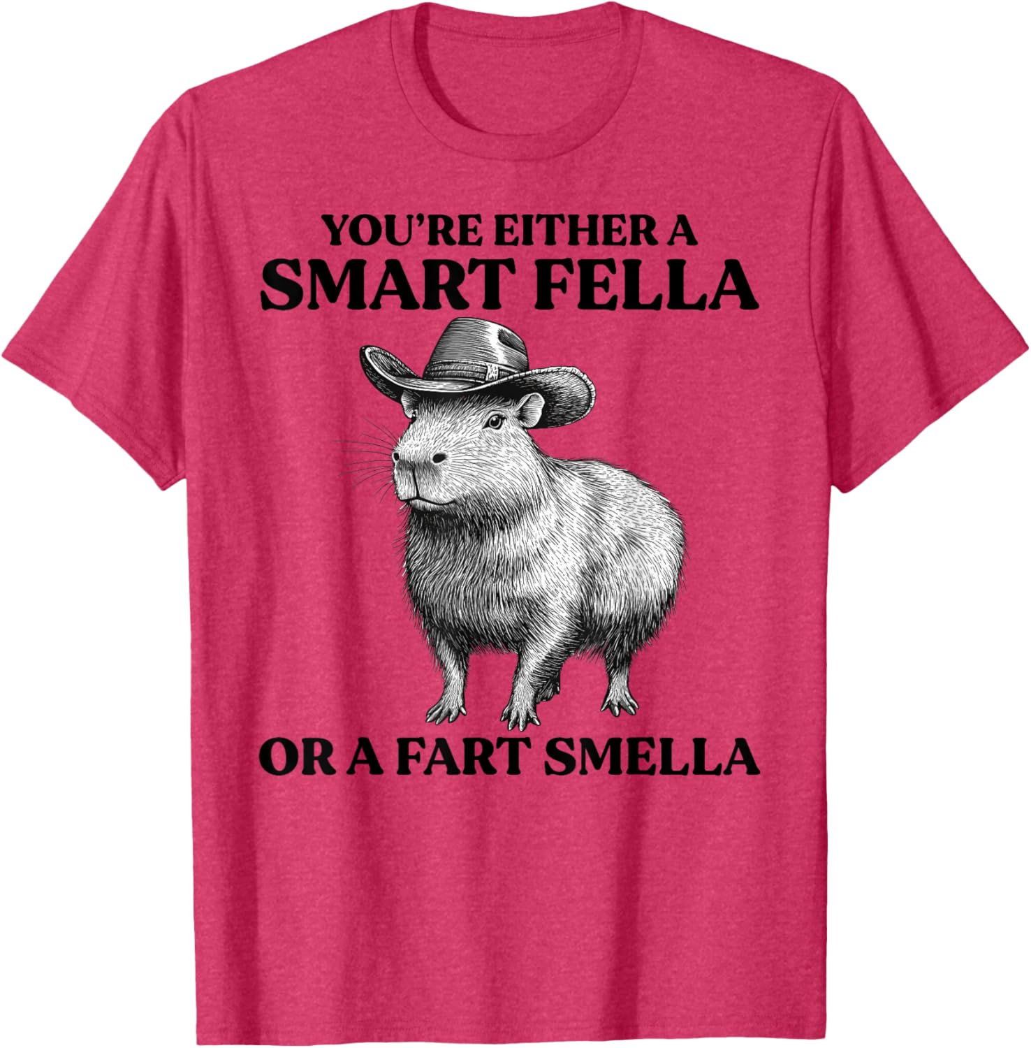 Funny Capybara T-Shirt You're Either A Smart Fella Or A Fart Smella - 15