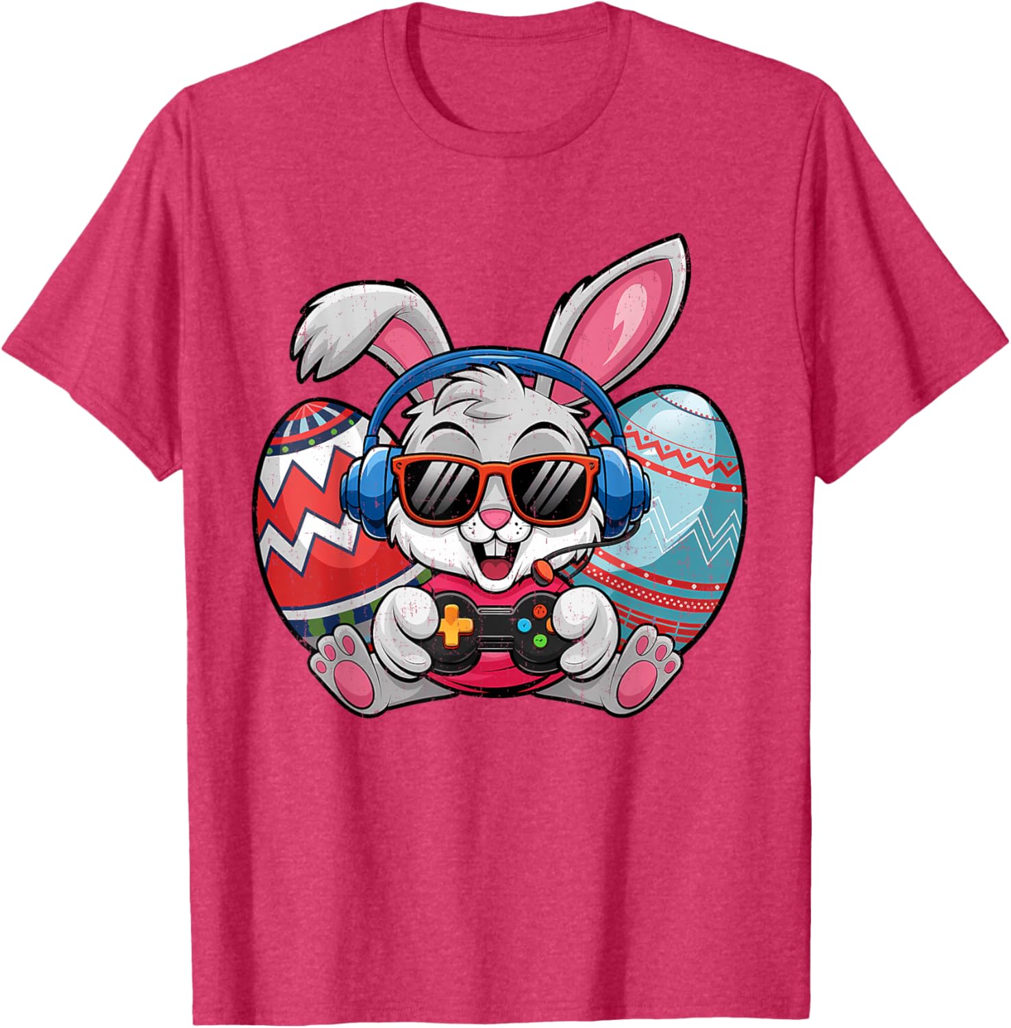 Cute Easter Bunny Playing Video Game Kids T-Shirt for Boys - 8