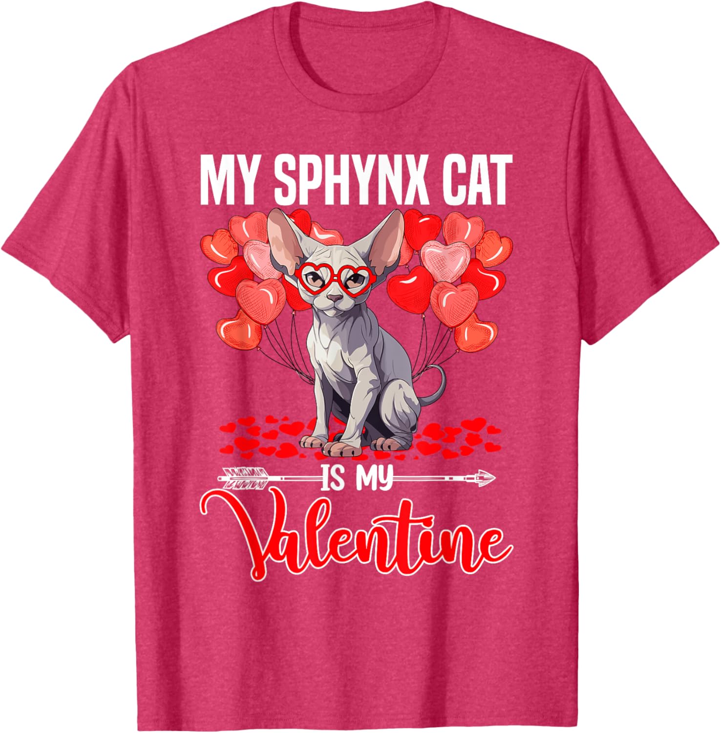 Cute Sphynx Cat Valentine T-Shirt for Boys and Girls - Perfect Gift! - 18