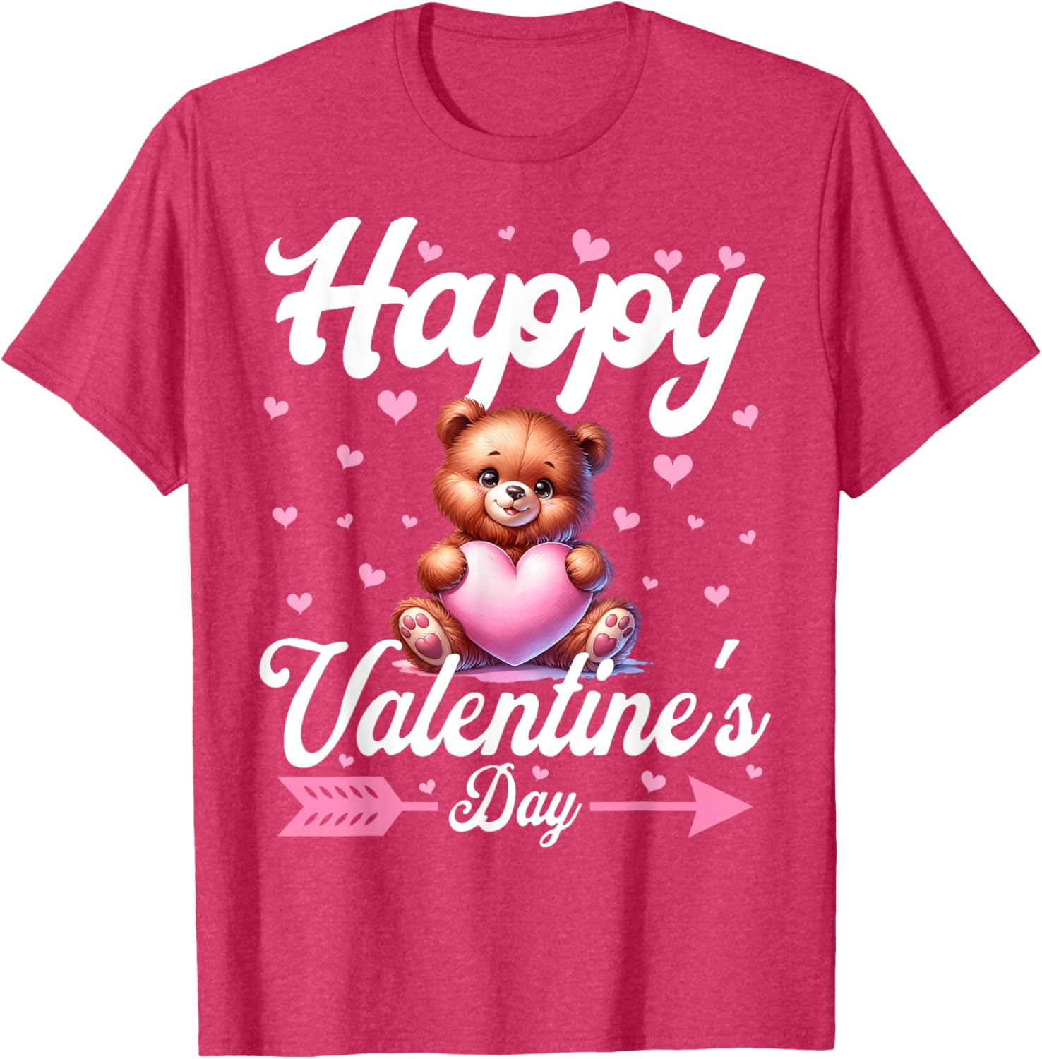 Cute Teddy Bear Holding Heart Happy Valentine's Day T-Shirt for Kids - 3